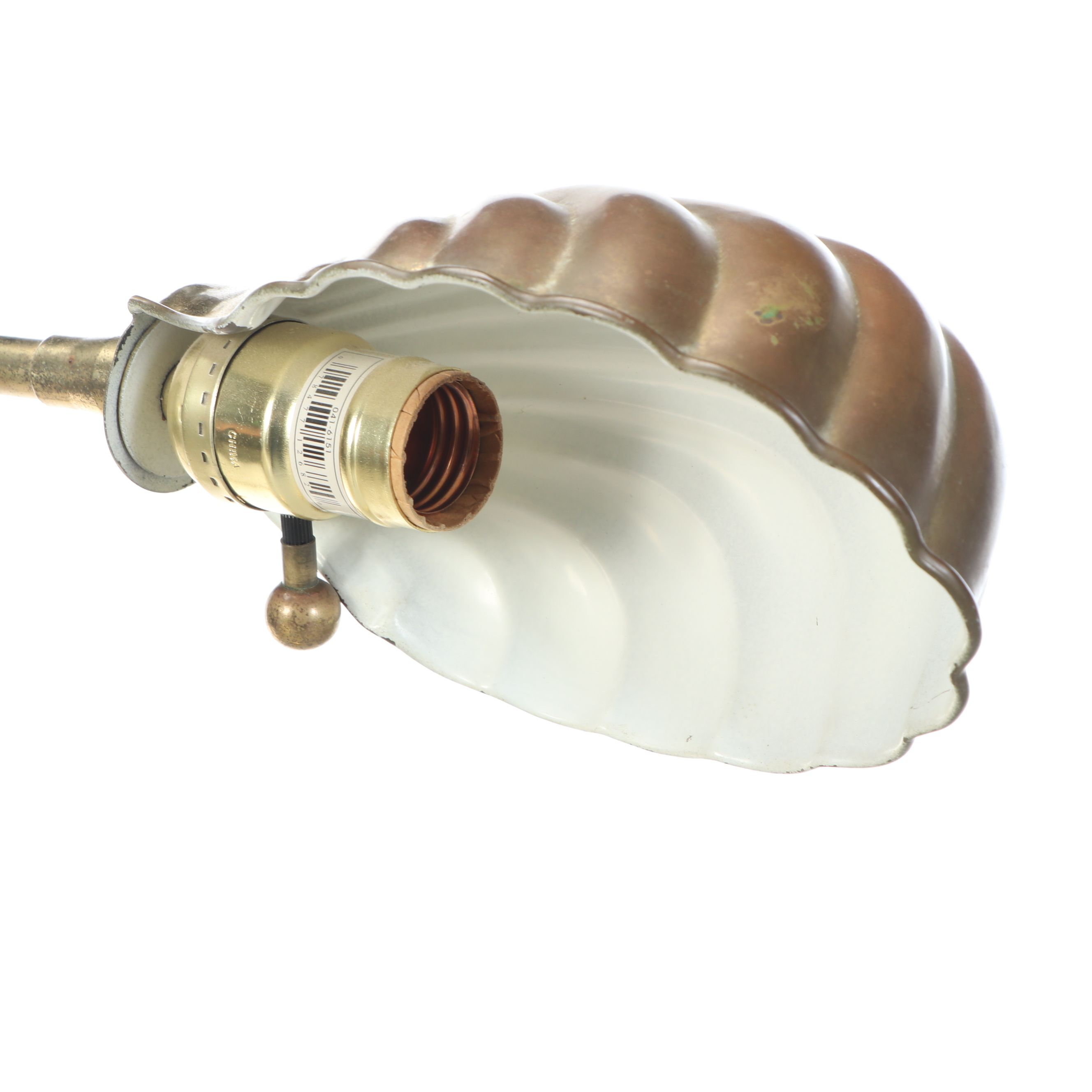 Mid Century Modern Brass Clam Shell Pharmacy Floor Lamp