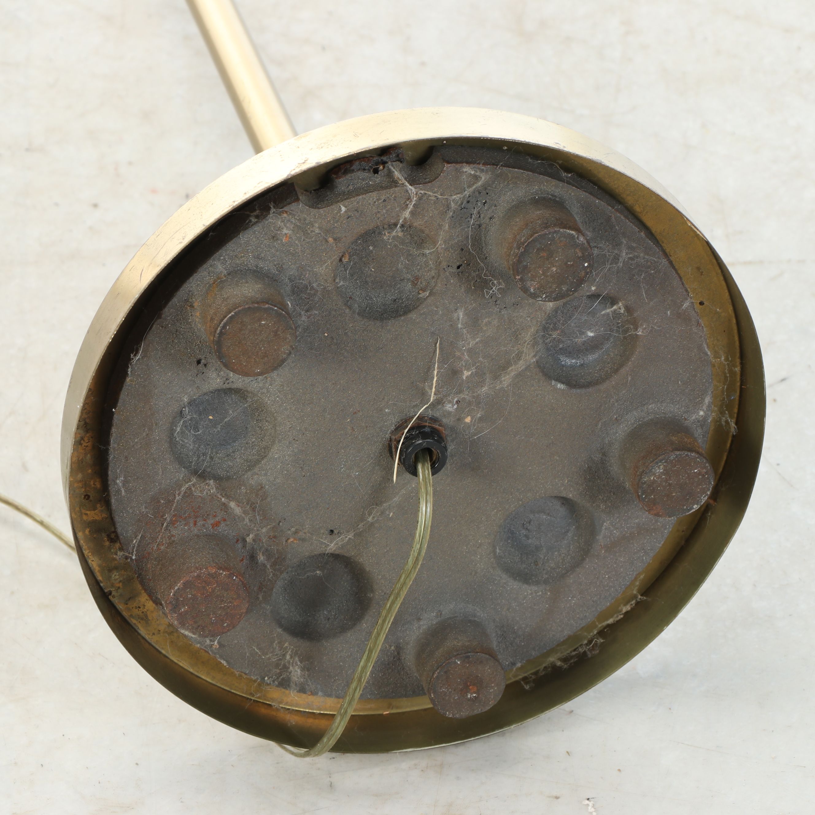 Mid Century Modern Brass Clam Shell Pharmacy Floor Lamp