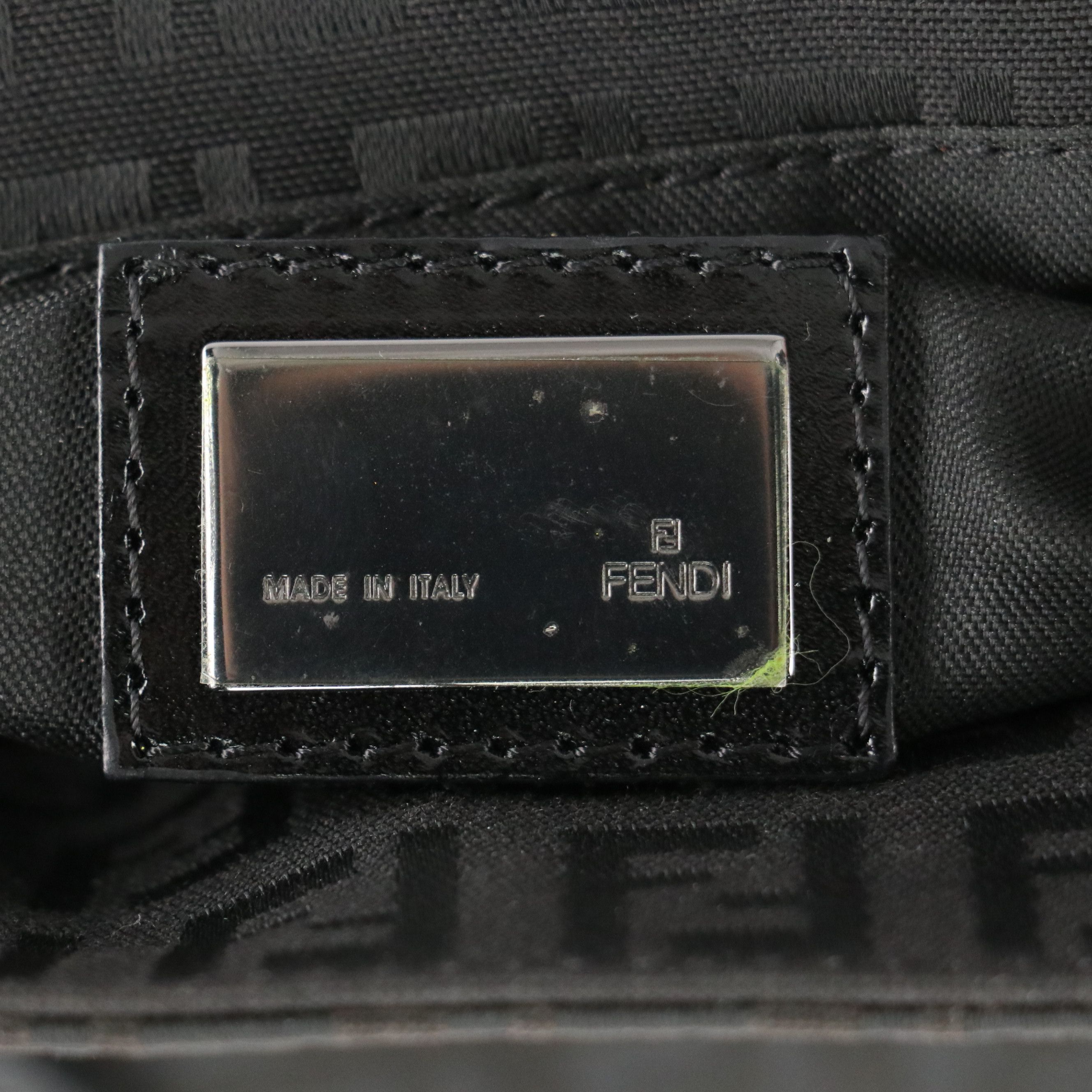 Fendi Top Handle Tote Bag in Black Zucchino Canvas and Leather Trim