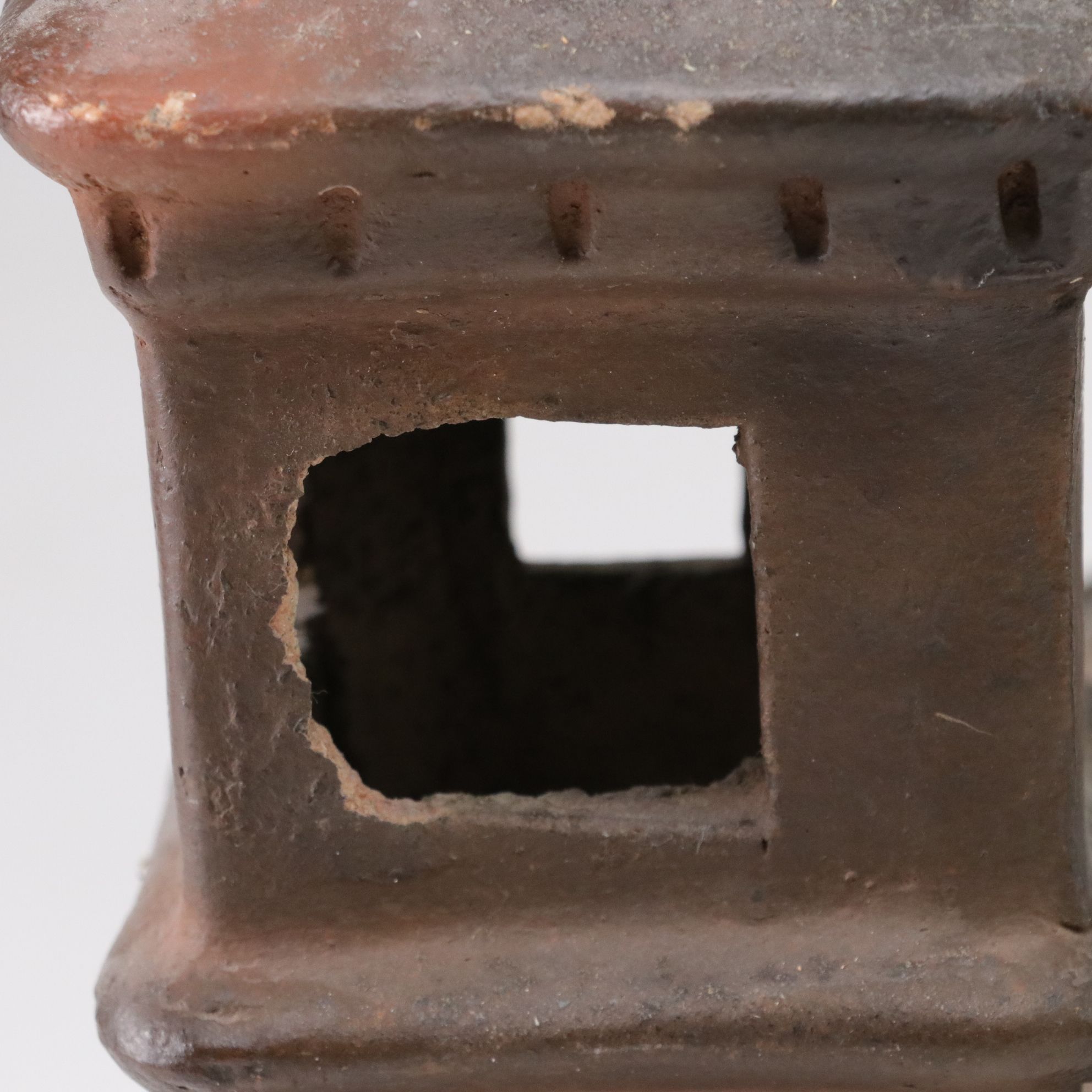 Mexican Folk Art Clay Light-Up Church Model with Star Ornaments