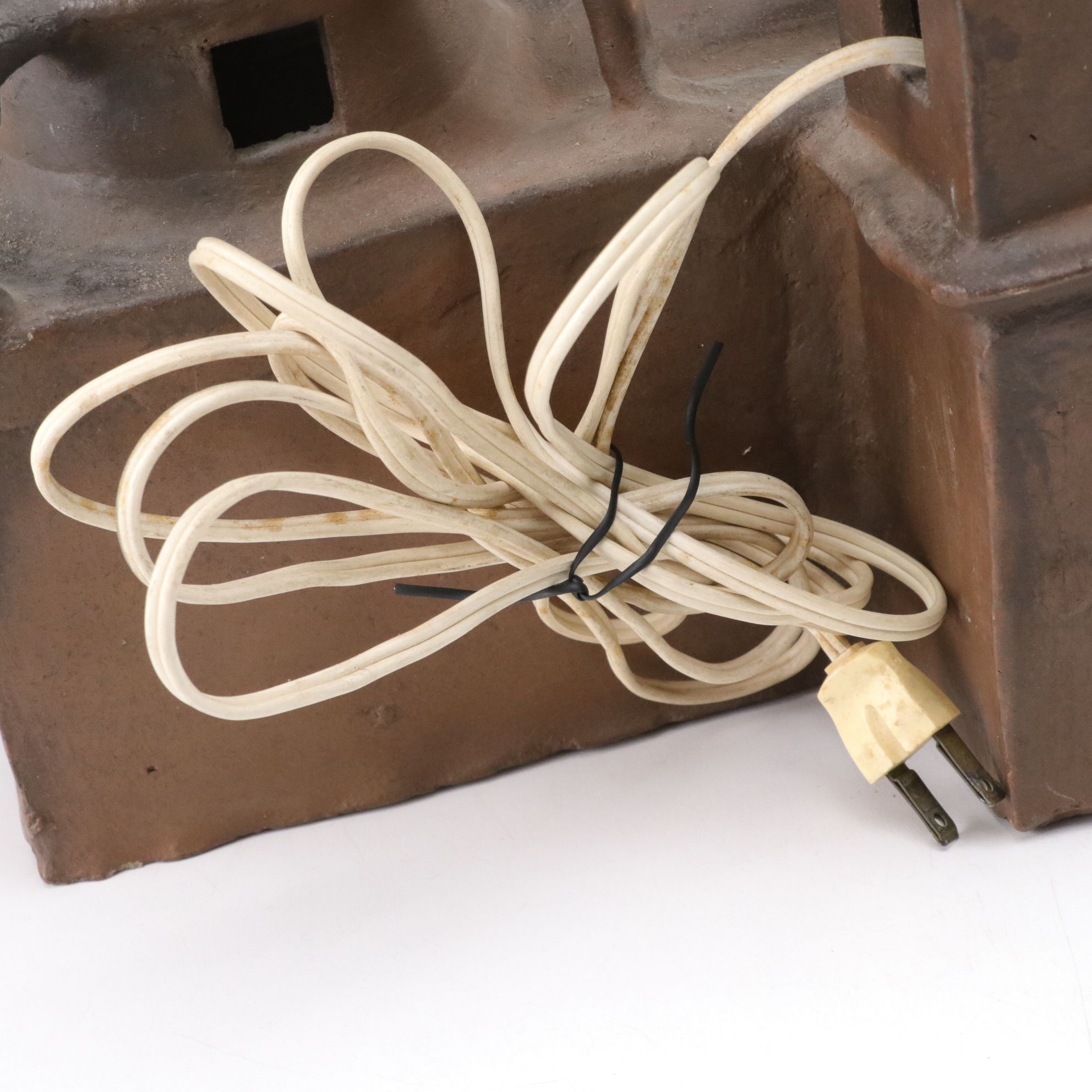 Mexican Folk Art Clay Light-Up Church Model with Star Ornaments