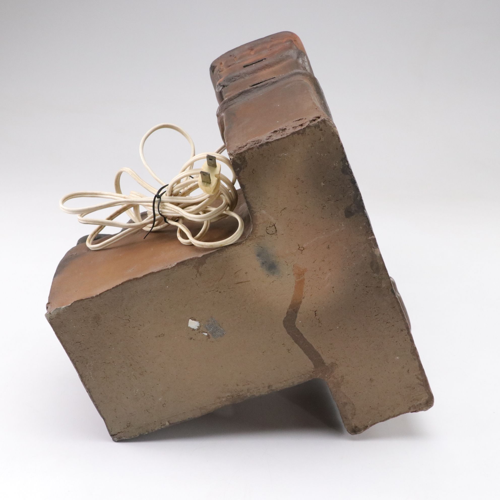 Mexican Folk Art Clay Light-Up Church Model with Star Ornaments