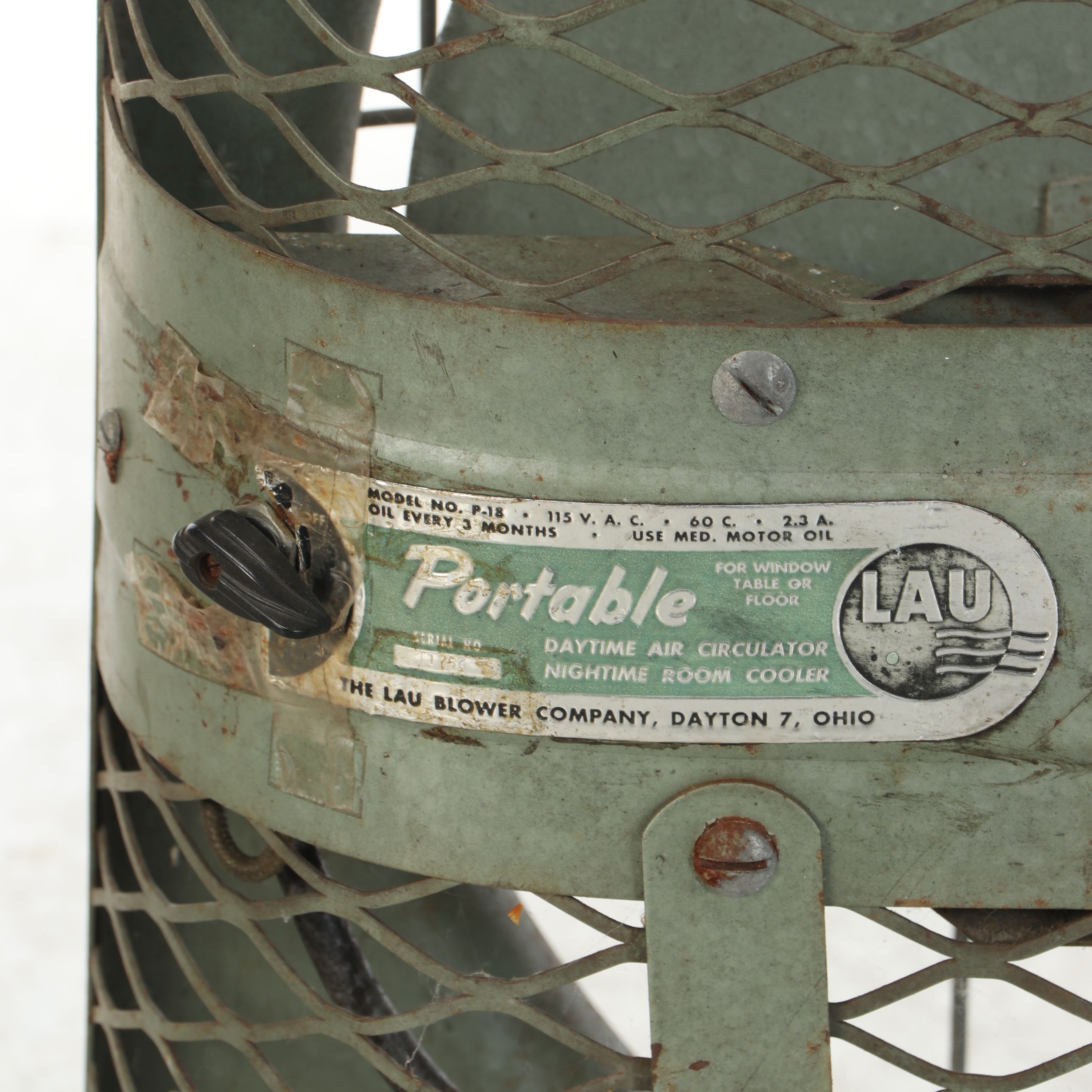 Lau Blower Co. Portable Air Circulator, Mid-20th Century