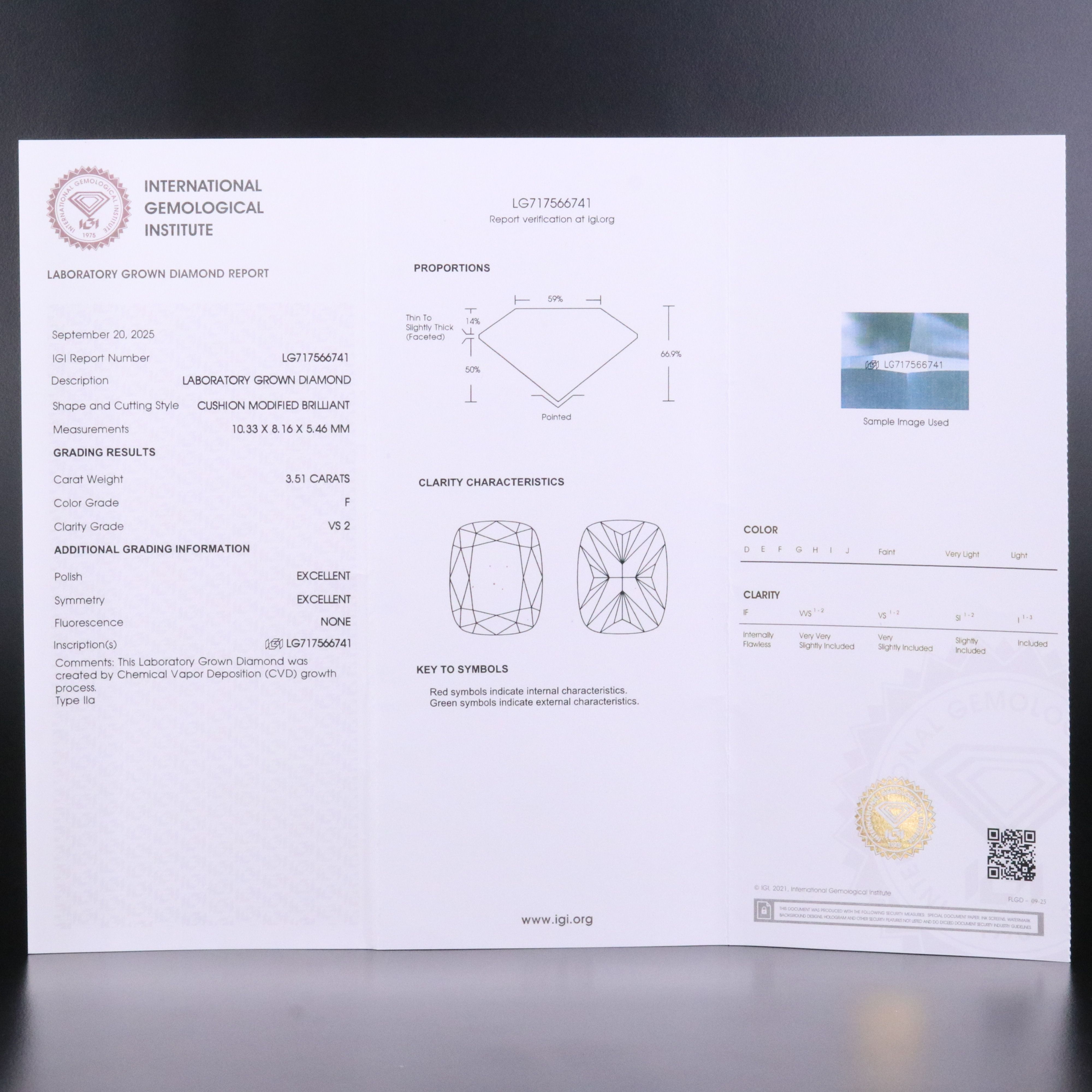 14K 3.51 CT Lab Grown Diamond Ring with IGI Report