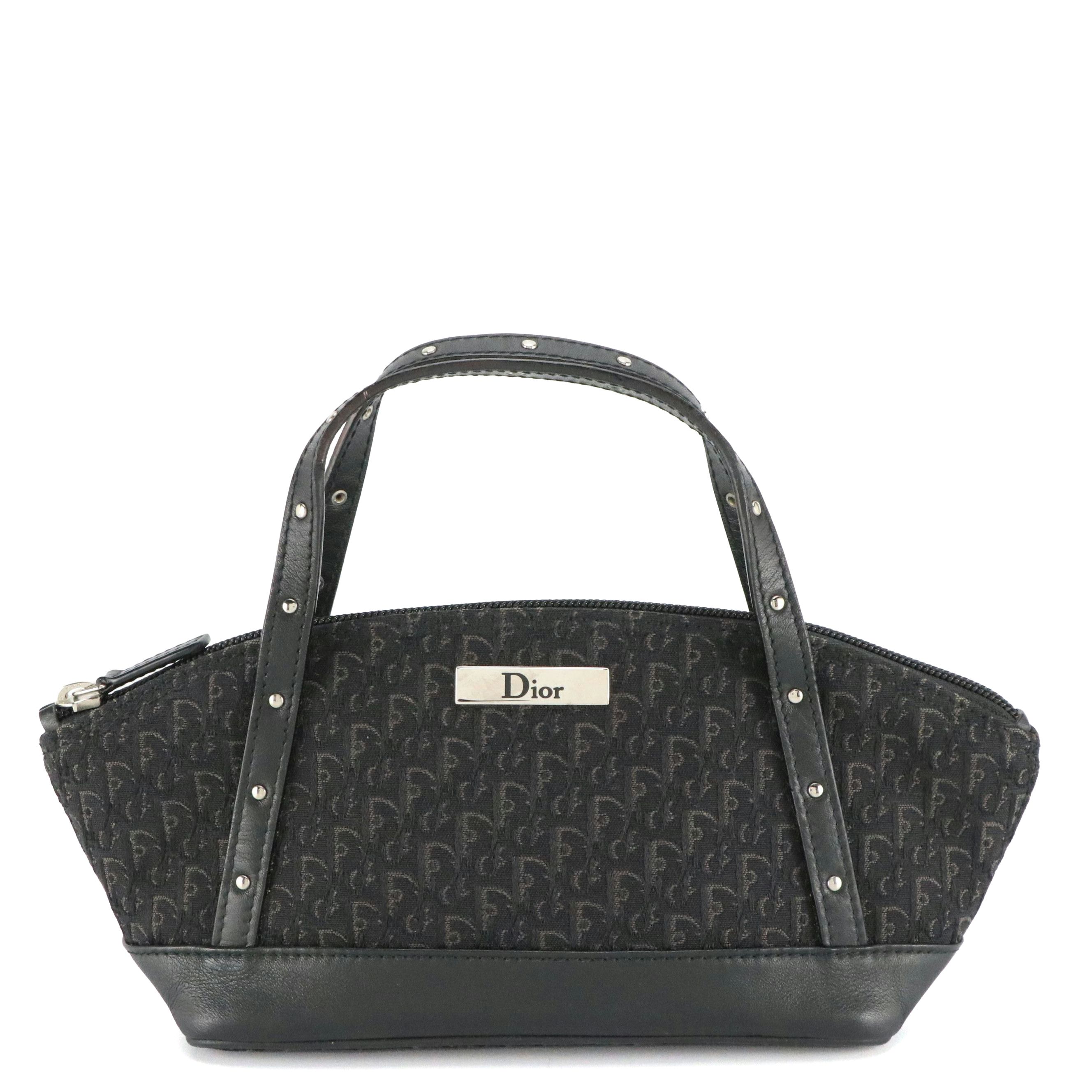 Christian Dior Street Chic Trotter Jacquard and Studded Leather Mini Handbag