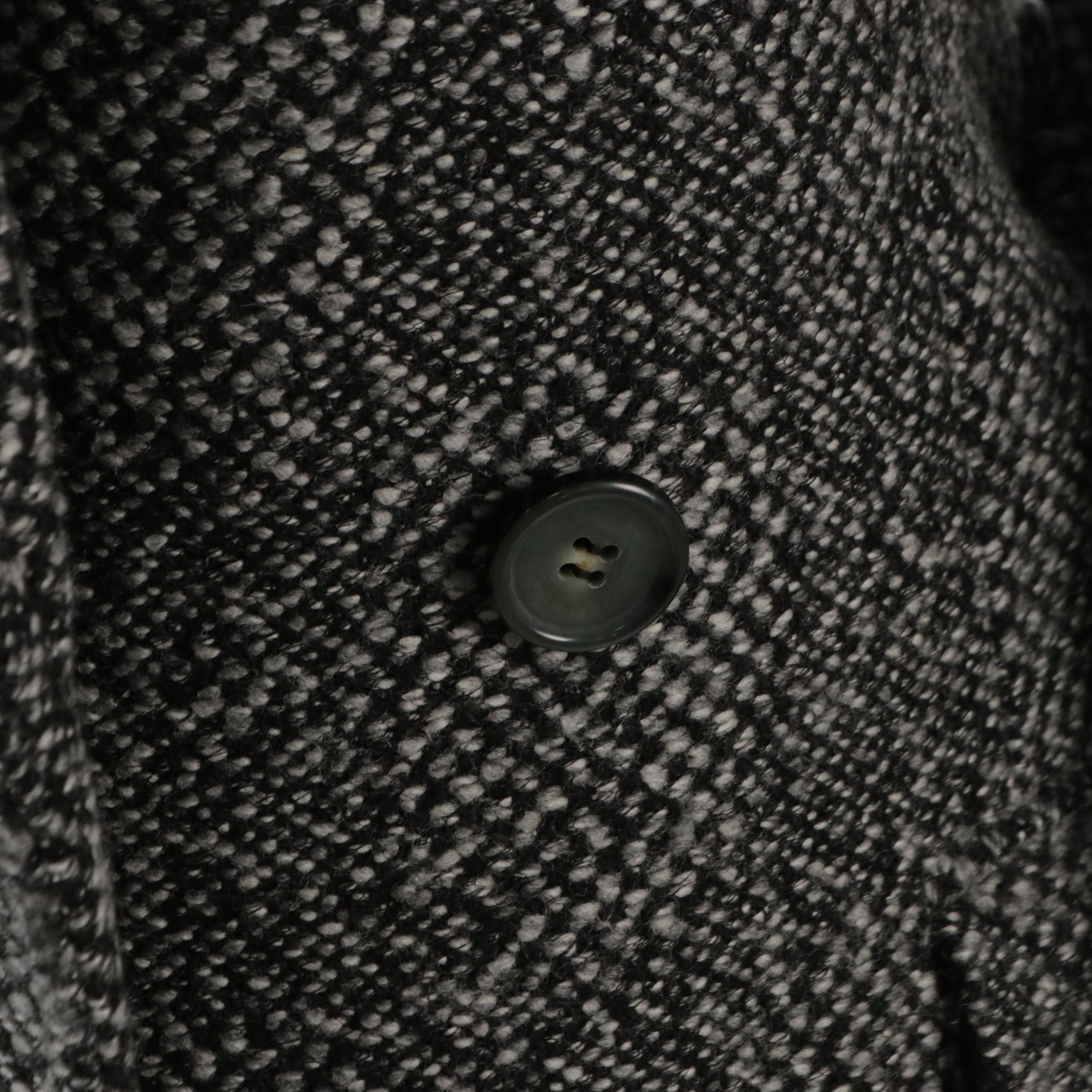 Céline Black and White Wool Blend Double Breasted Coat