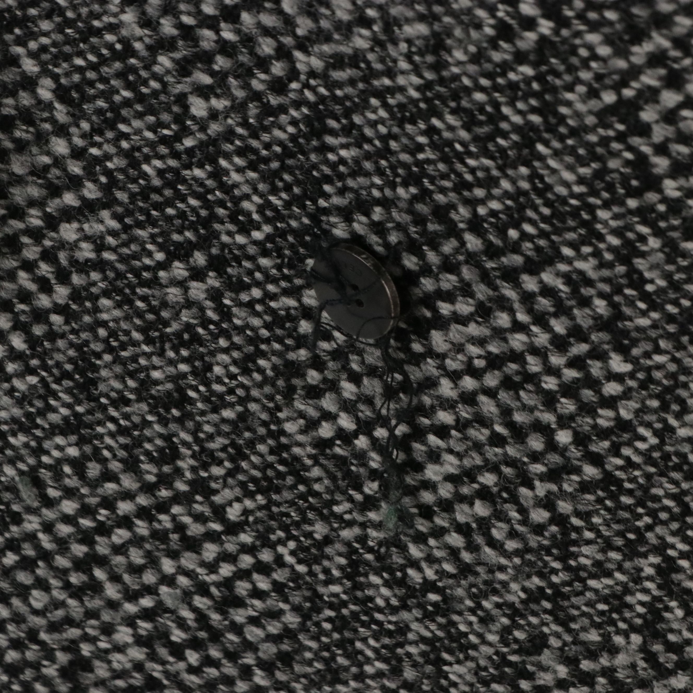 Céline Black and White Wool Blend Double Breasted Coat