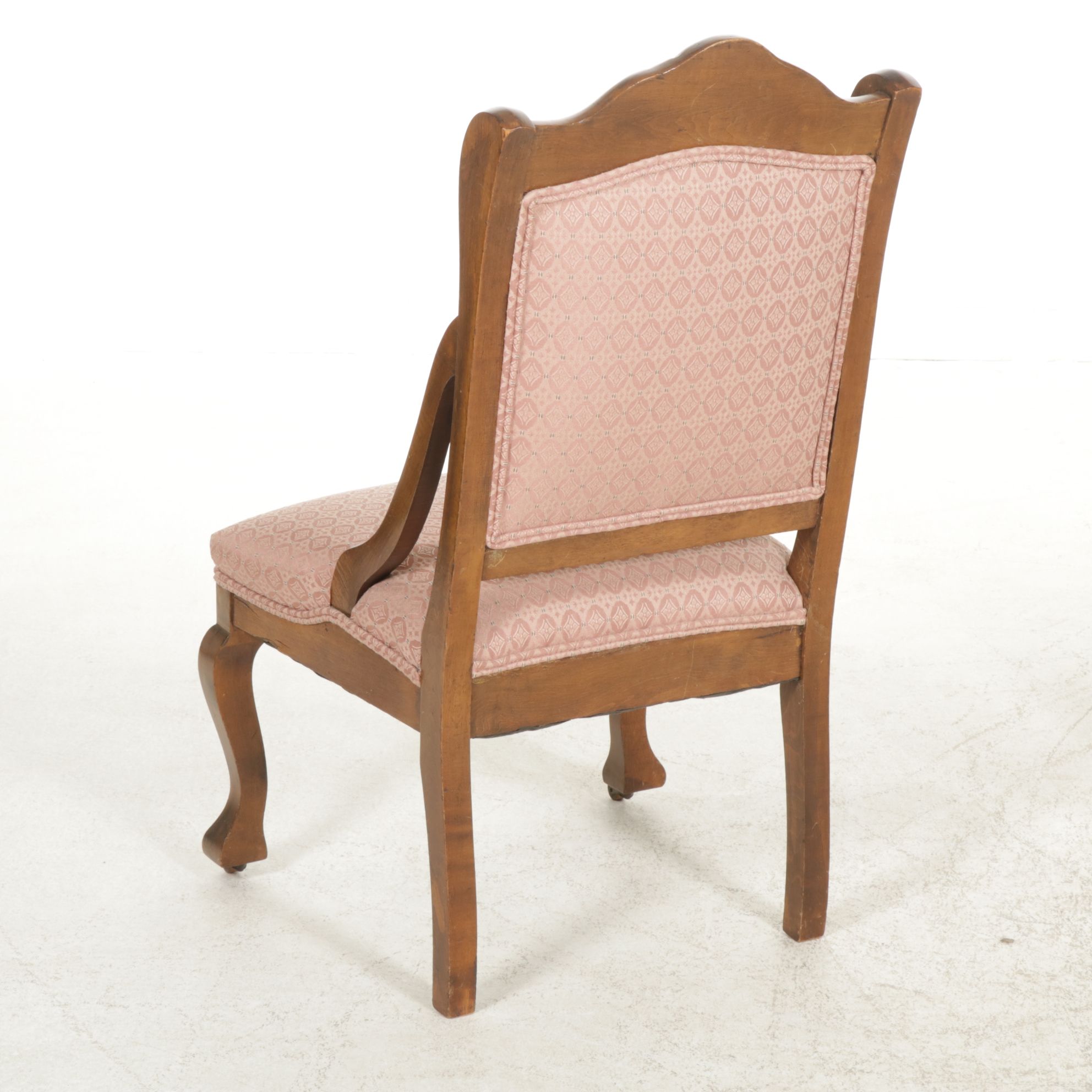 Victorian Carved Mahogany Balloon Back Sofa and Walnut Side Chair