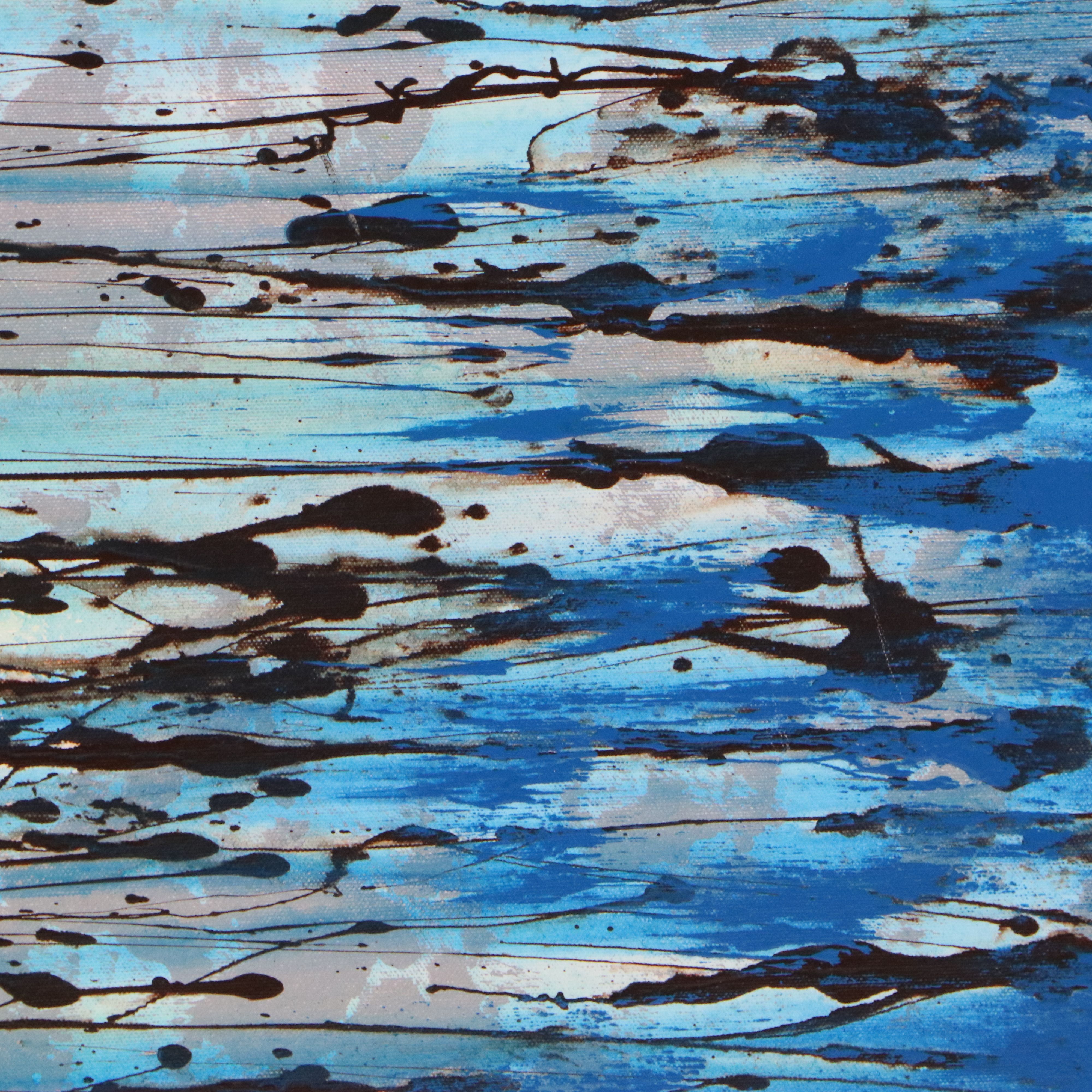 Abstract Expressionist Acrylic Painting "Pitter Patter II," 21st Century