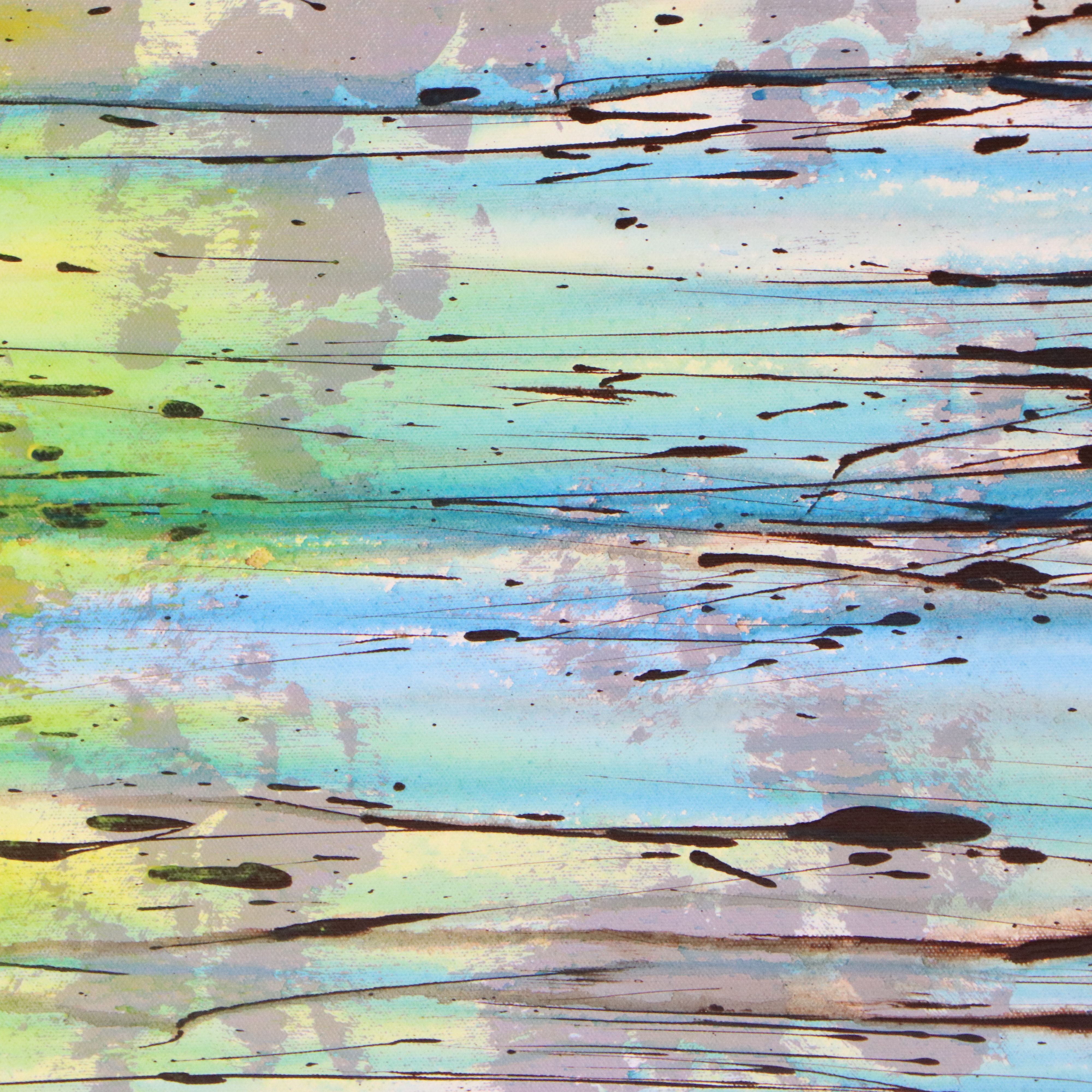 Abstract Expressionist Acrylic Painting "Pitter Patter II," 21st Century