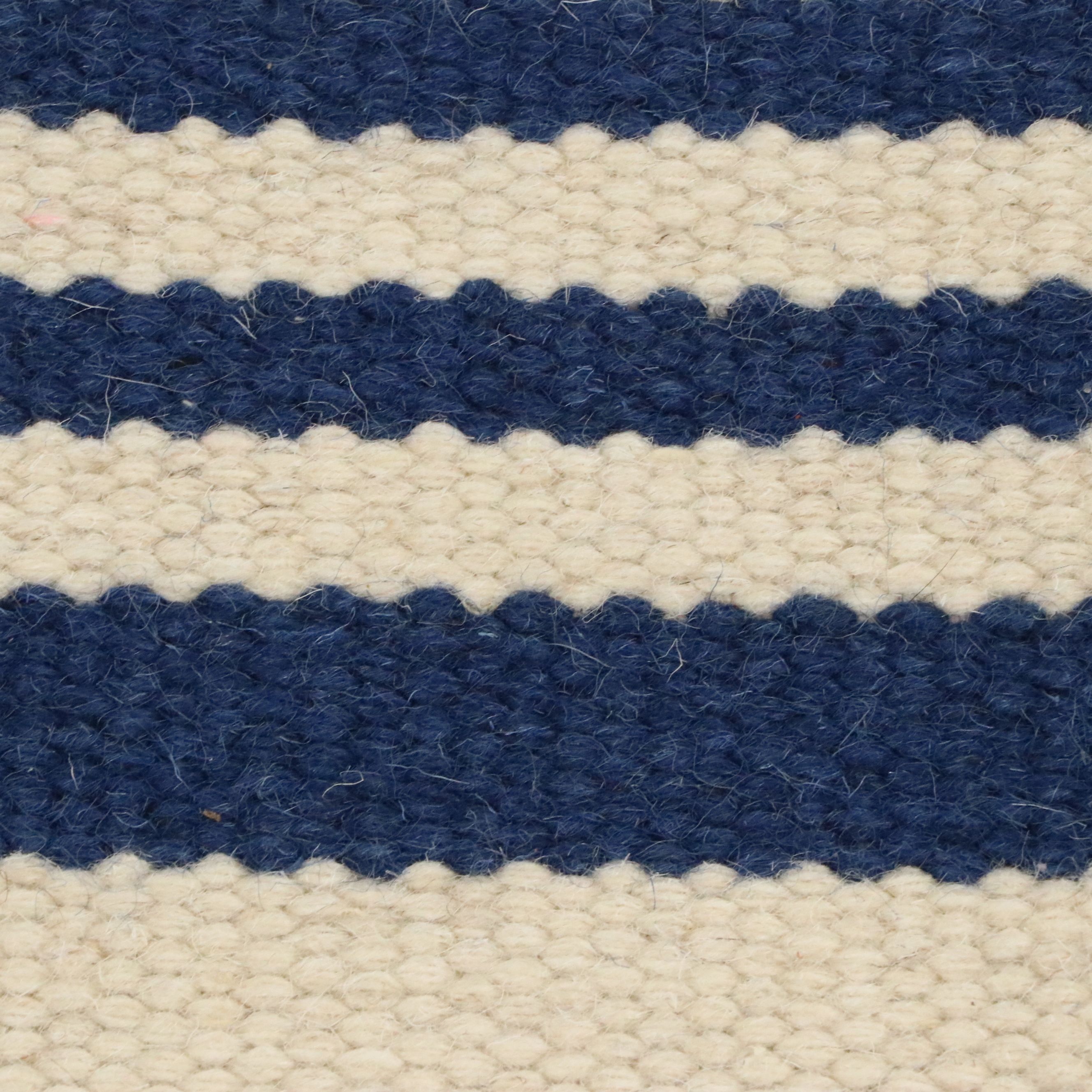 5' x 8' Handmade Contemporary Ticking Stripe Cotton Area Rug