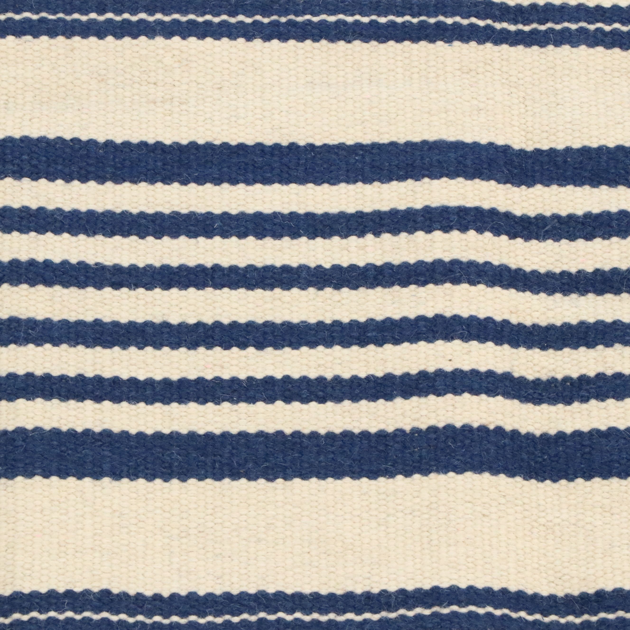 5' x 8' Handmade Contemporary Ticking Stripe Cotton Area Rug