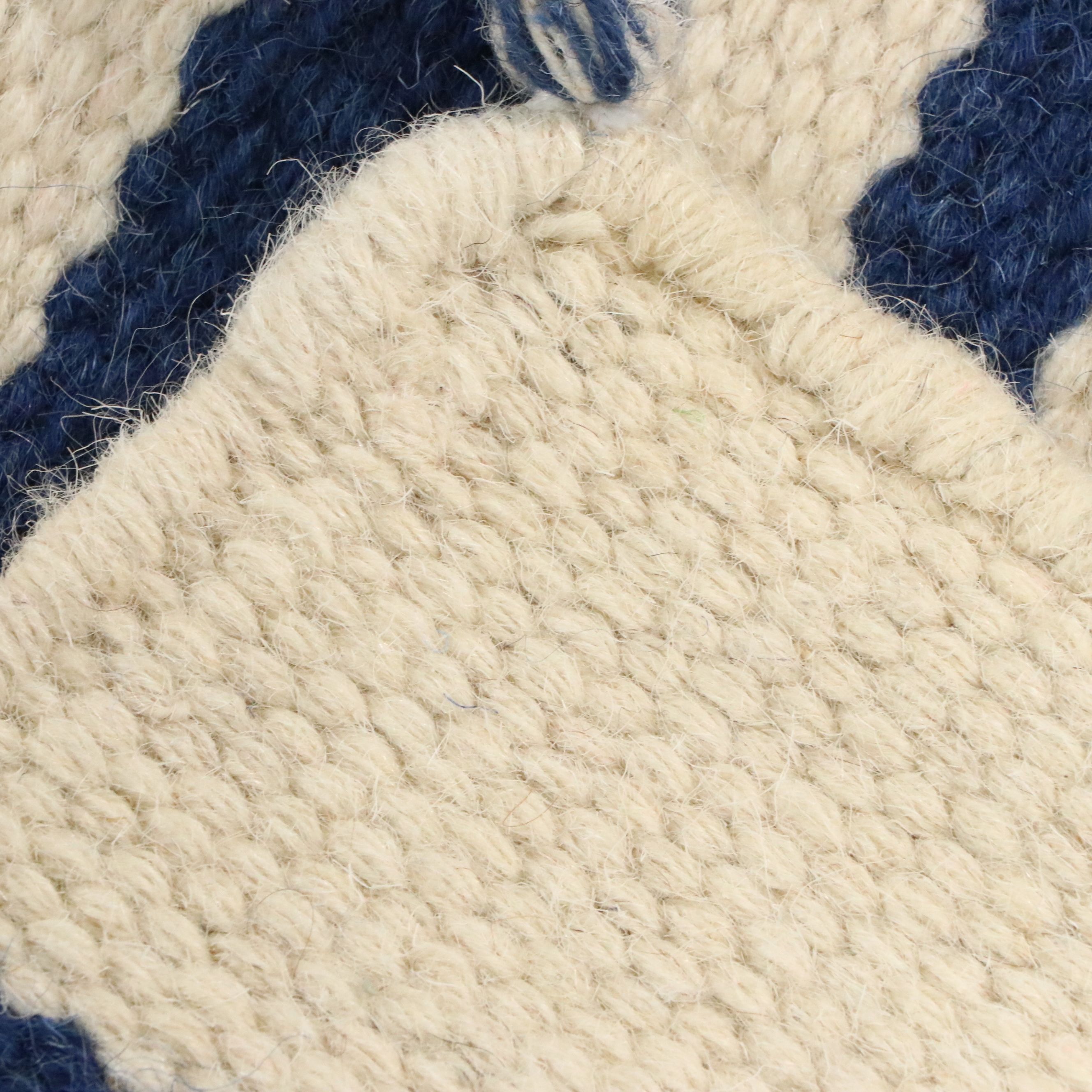 5' x 8' Handmade Contemporary Ticking Stripe Cotton Area Rug