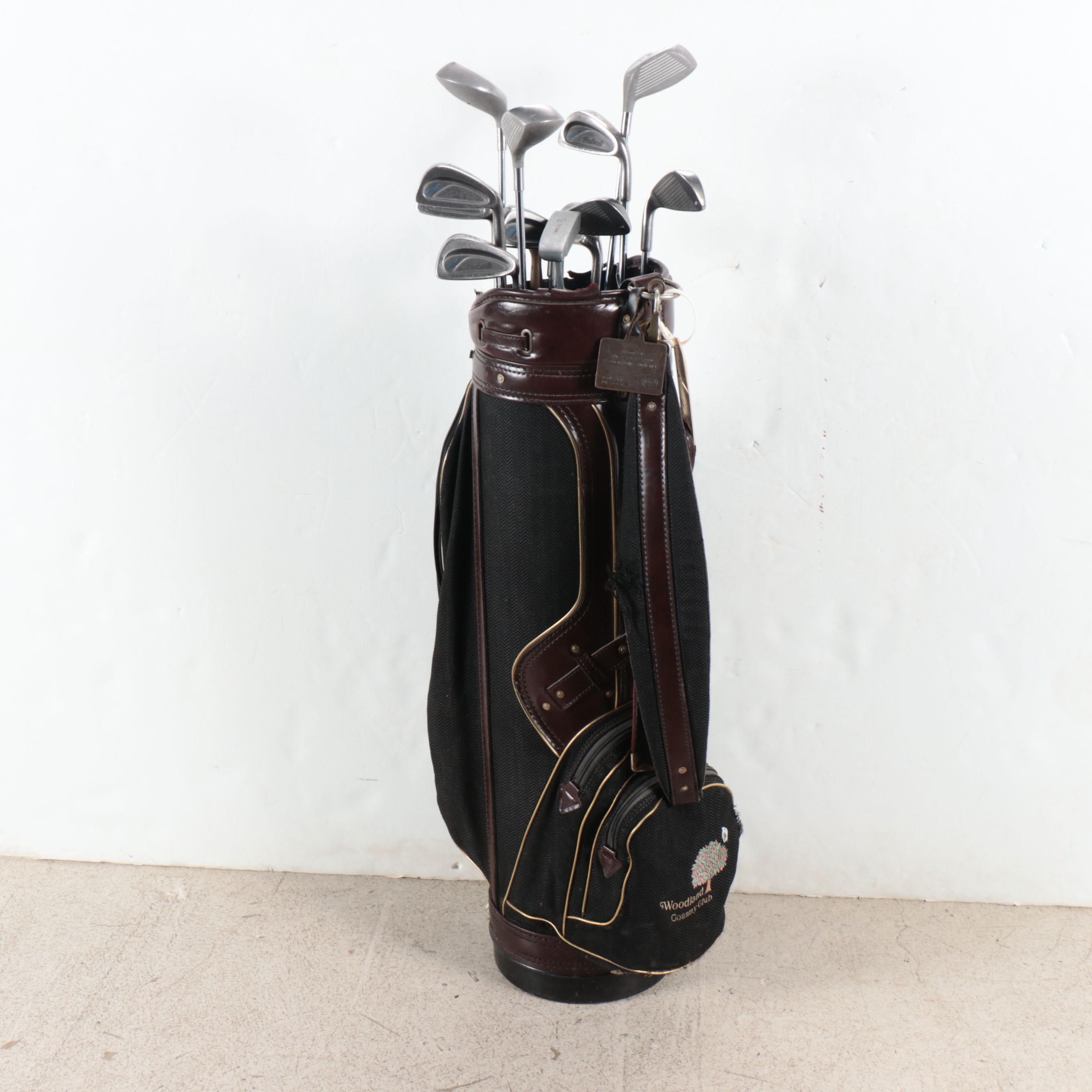 Wilson "ProStaff" Golf Clubs with Embroidered Burton Golf Bag