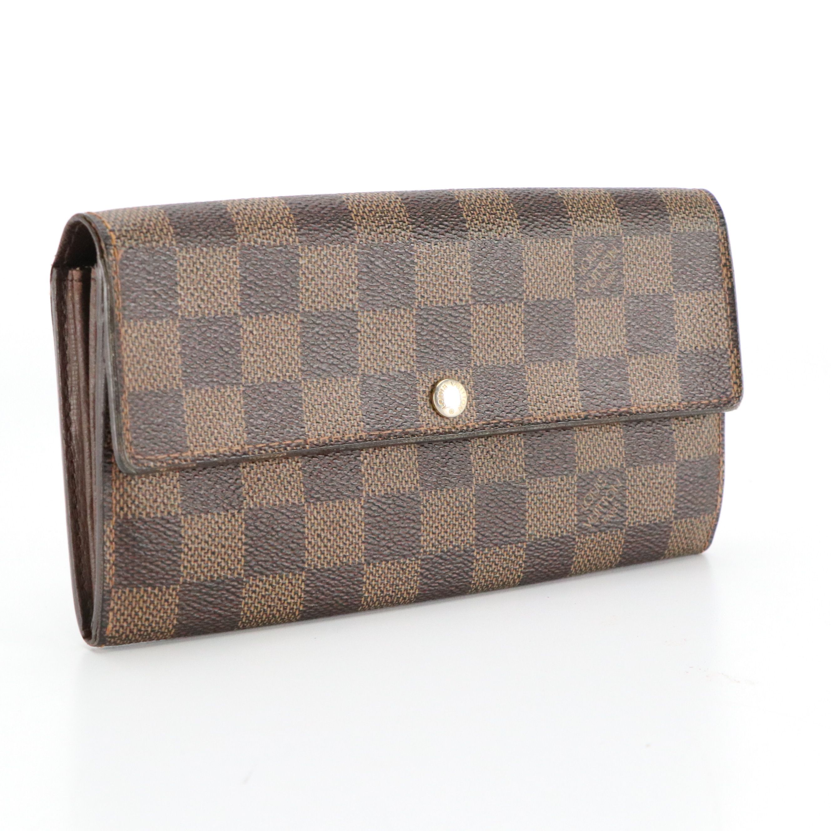 Louis Vuitton Sarah Wallet Damier Ebene Canvas and Leather