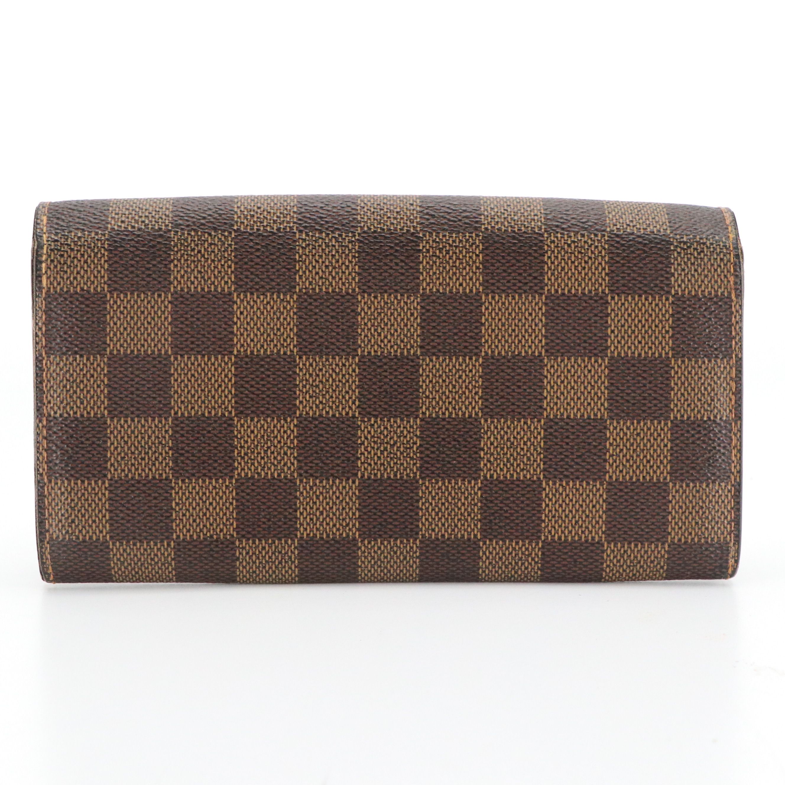 Louis Vuitton Sarah Wallet Damier Ebene Canvas and Leather