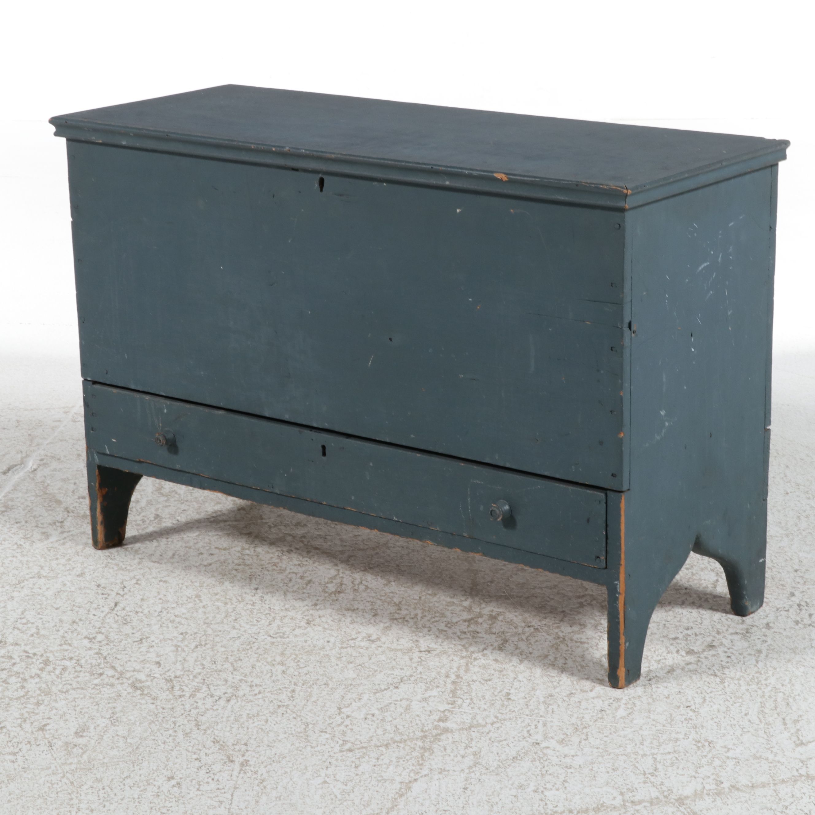 American Primitive Painted Wood Mule Chest, 19th Century