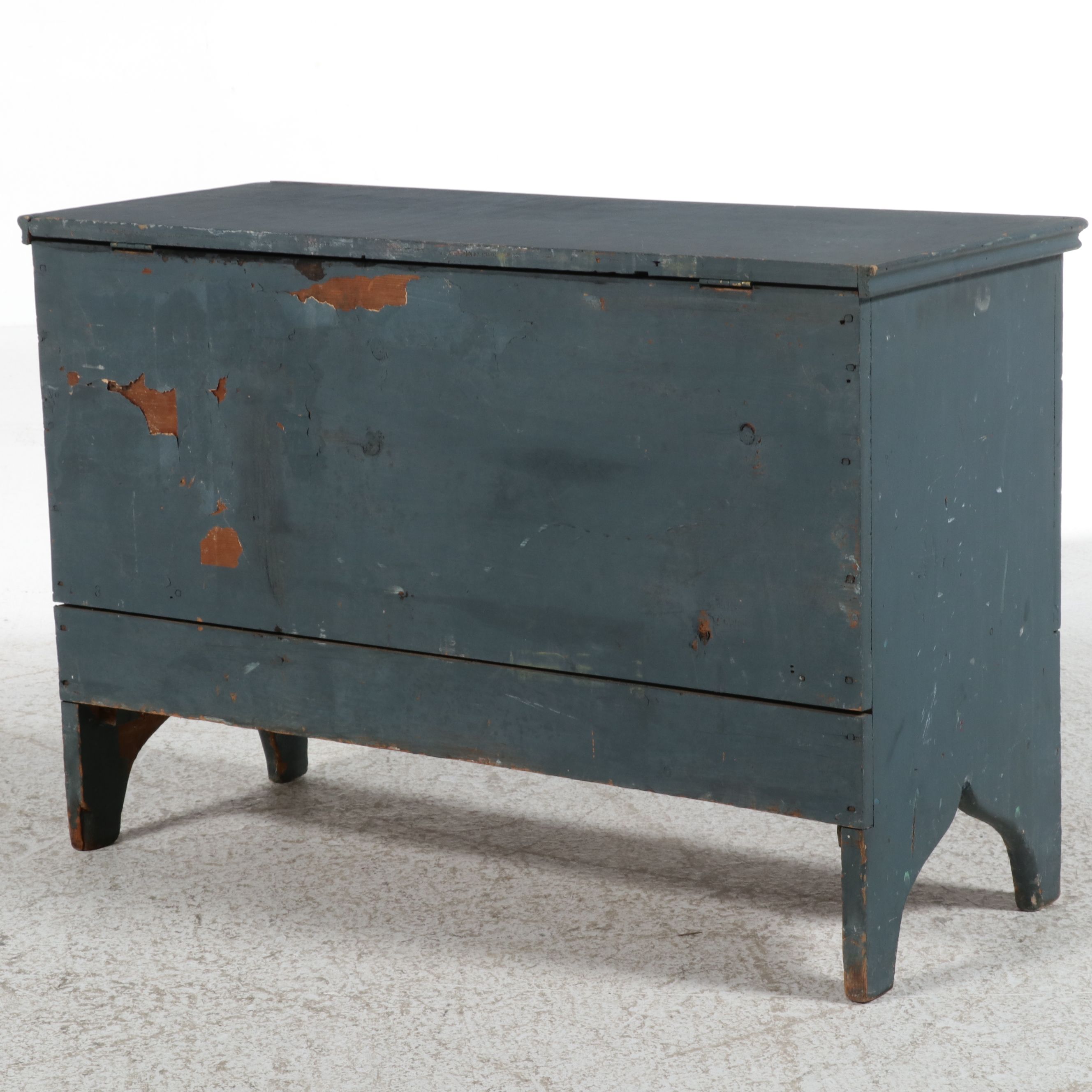 American Primitive Painted Wood Mule Chest, 19th Century
