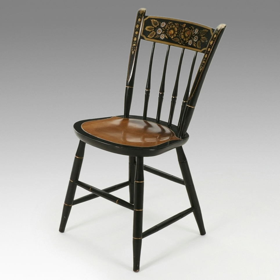 Nichols & Stone Stenciled Hitchcock-Style Side Chair, Mid to Late 20th Century