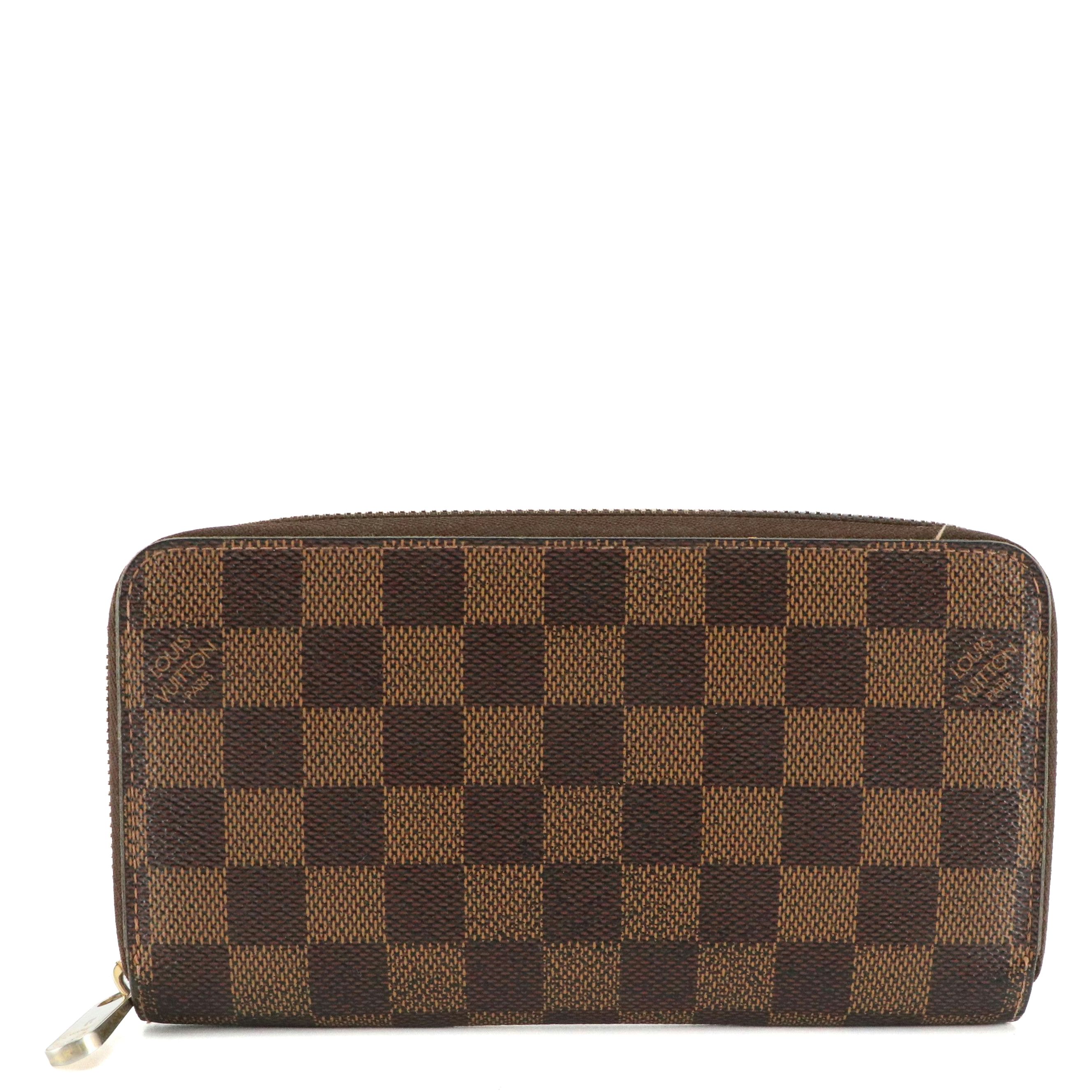 Louis Vuitton Zippy Wallet in Damier Ebene Canvas and Leather
