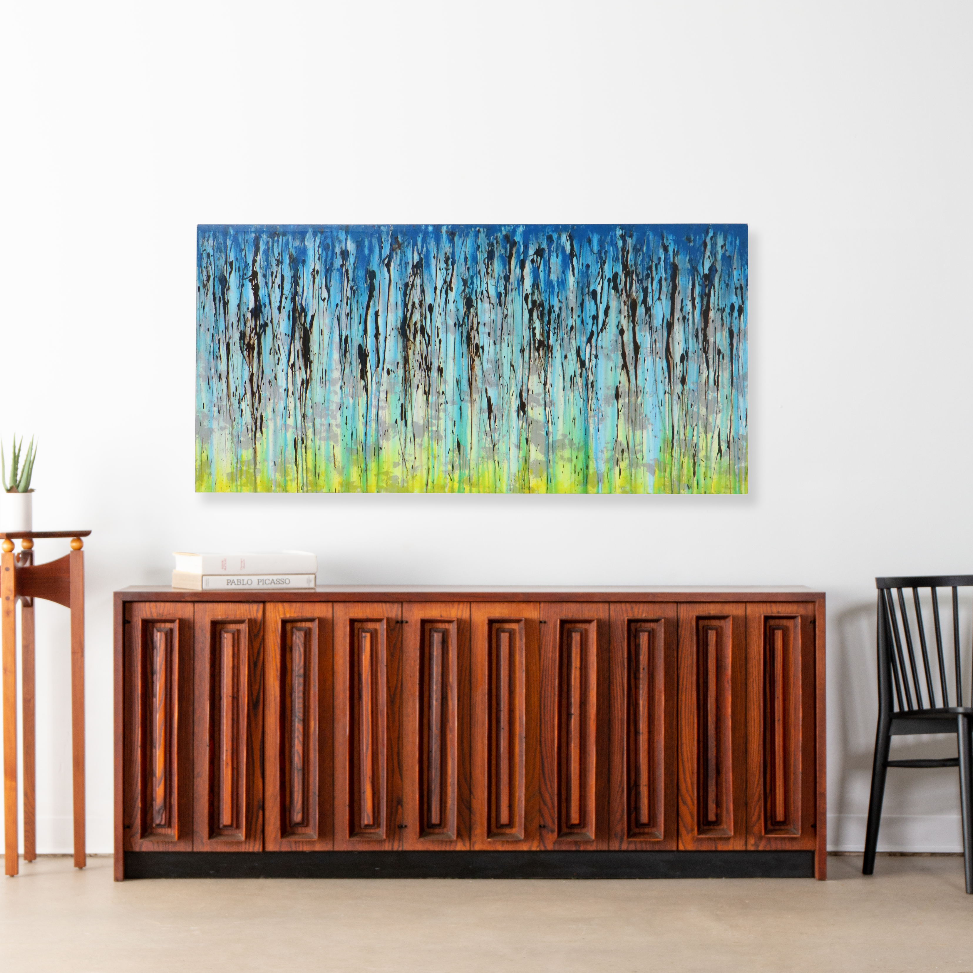 Abstract Expressionist Acrylic Painting "Pitter Patter II," 21st Century