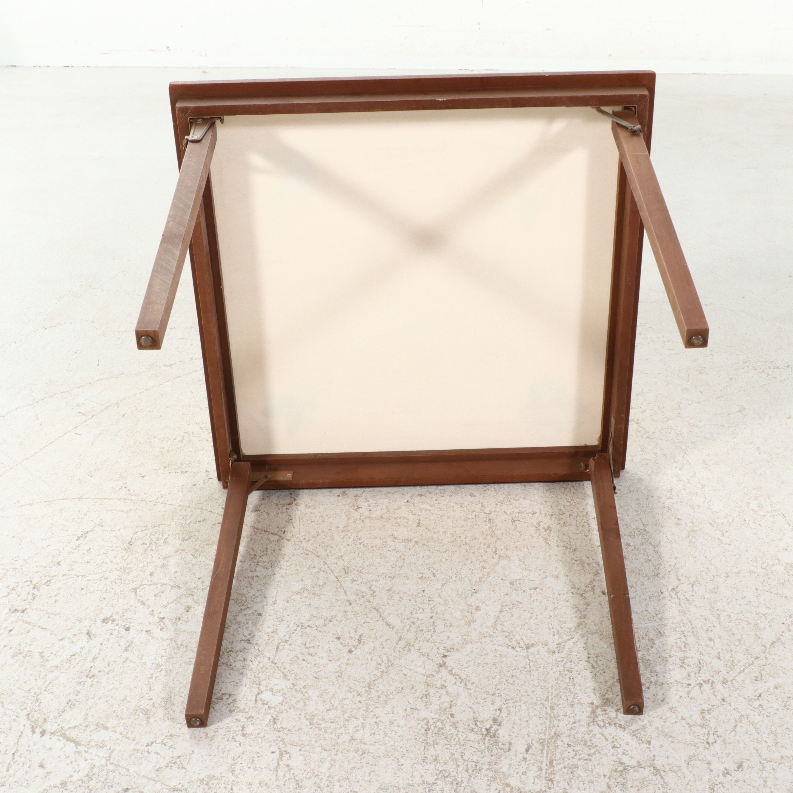 Mid Century Modern Folding Bridge Table with Waterfowl Motif