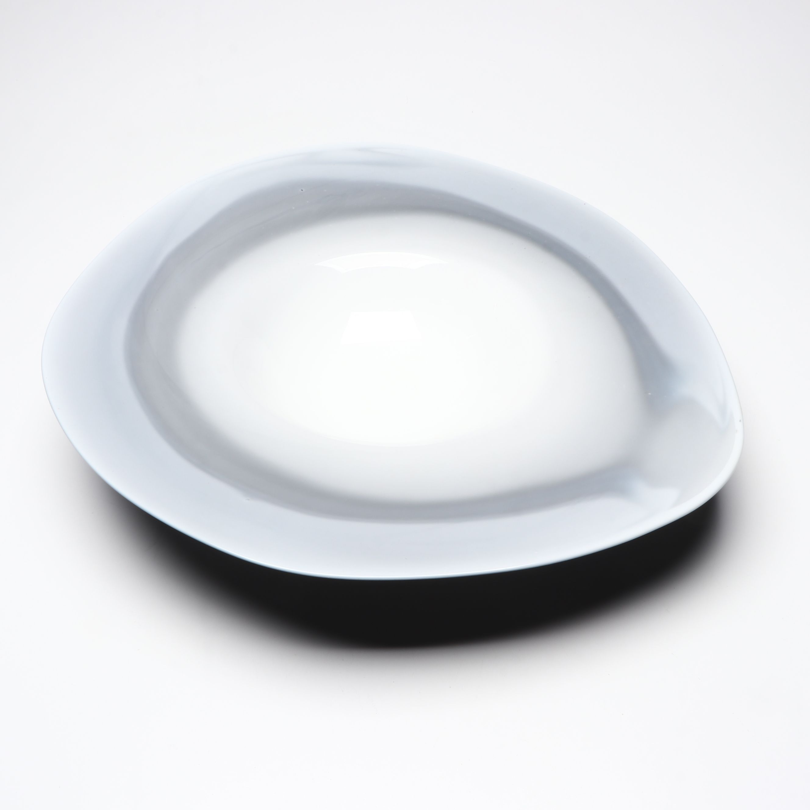 Organic Monochrome Blown Glass Centerpiece Bowl