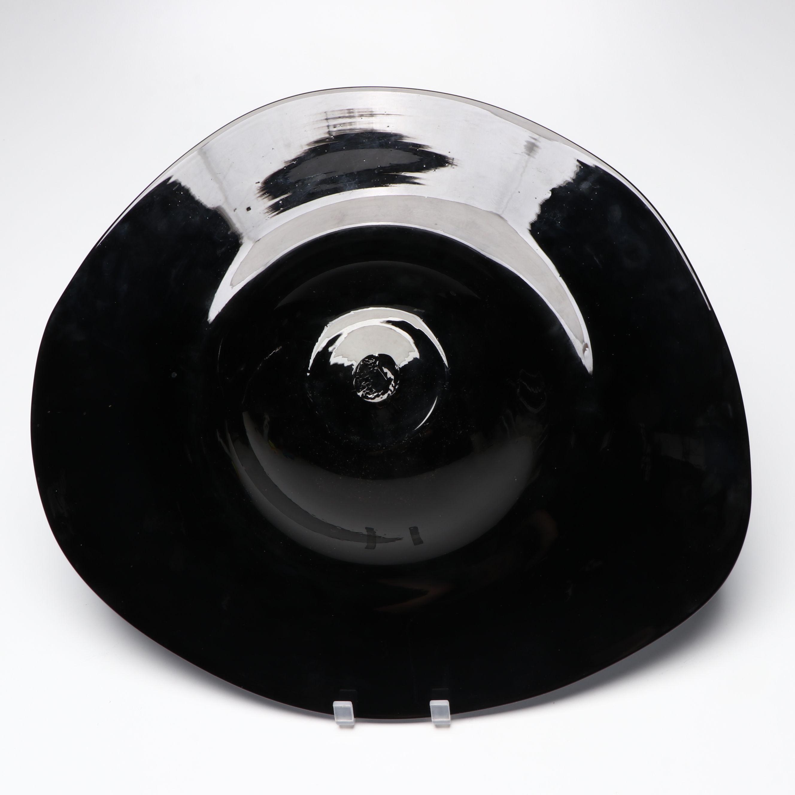 Organic Monochrome Blown Glass Centerpiece Bowl