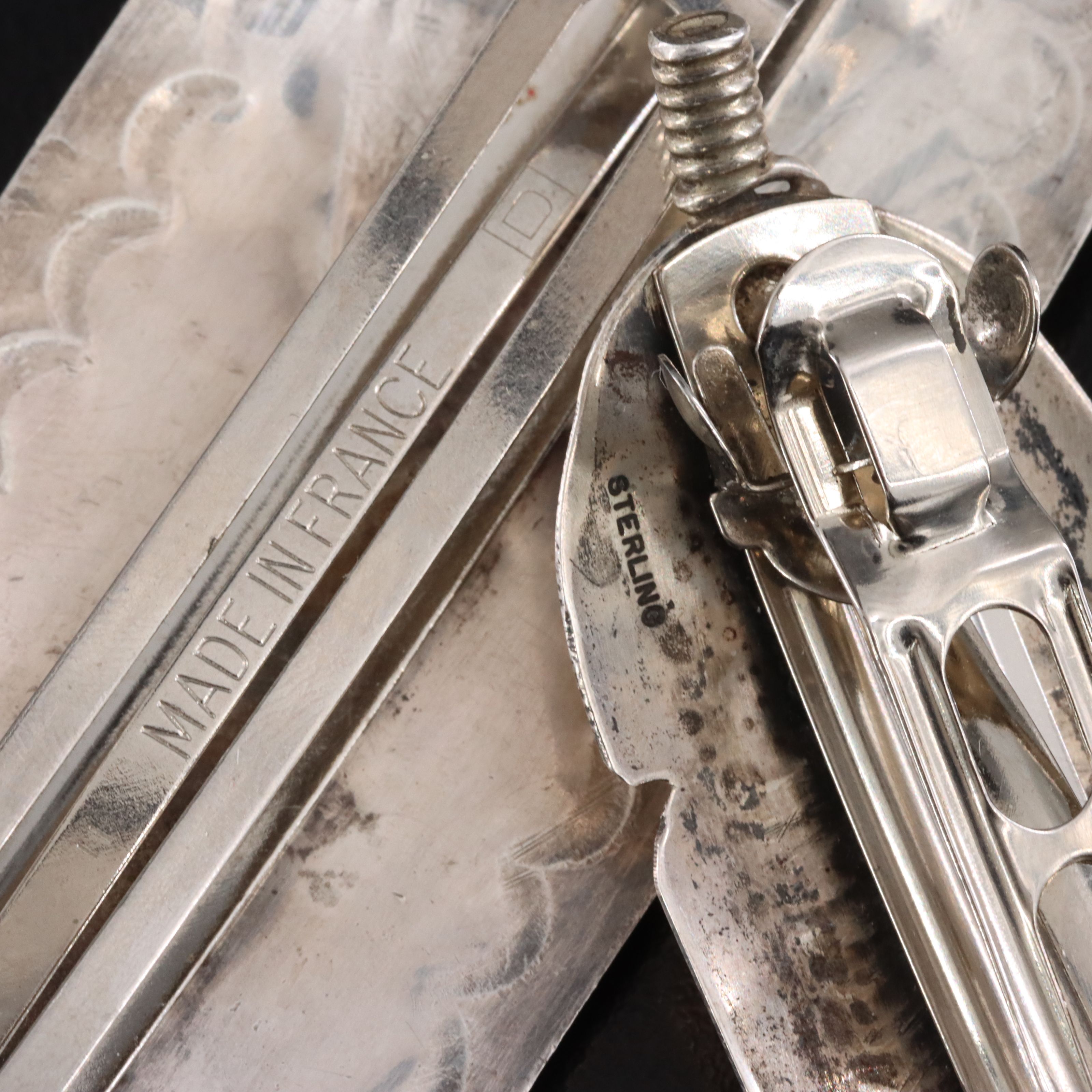 Sterling Barrettes Featuring Turquoise and Black Onyx