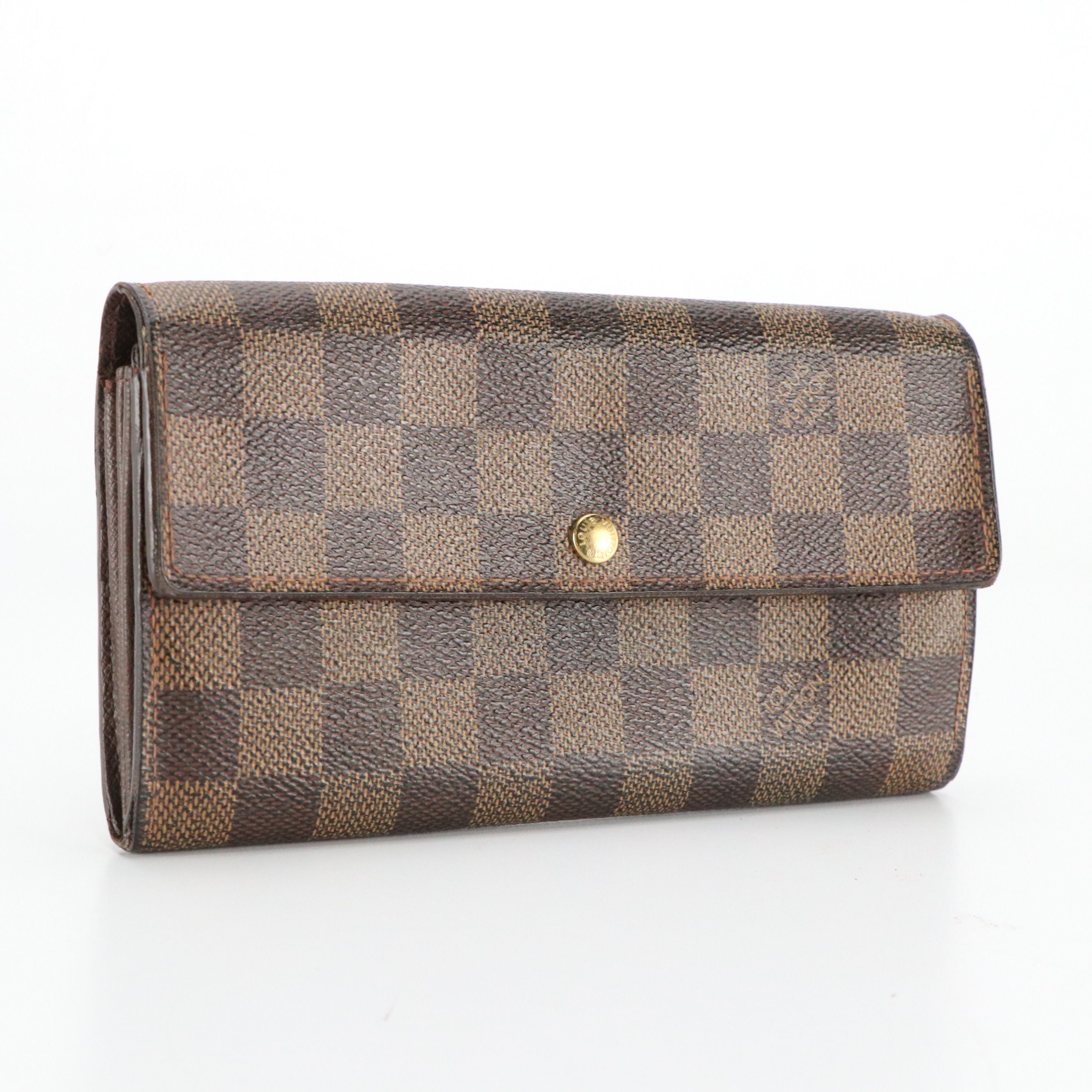 Louis Vuitton Sarah Wallet Damier Ebene Canvas and Leather