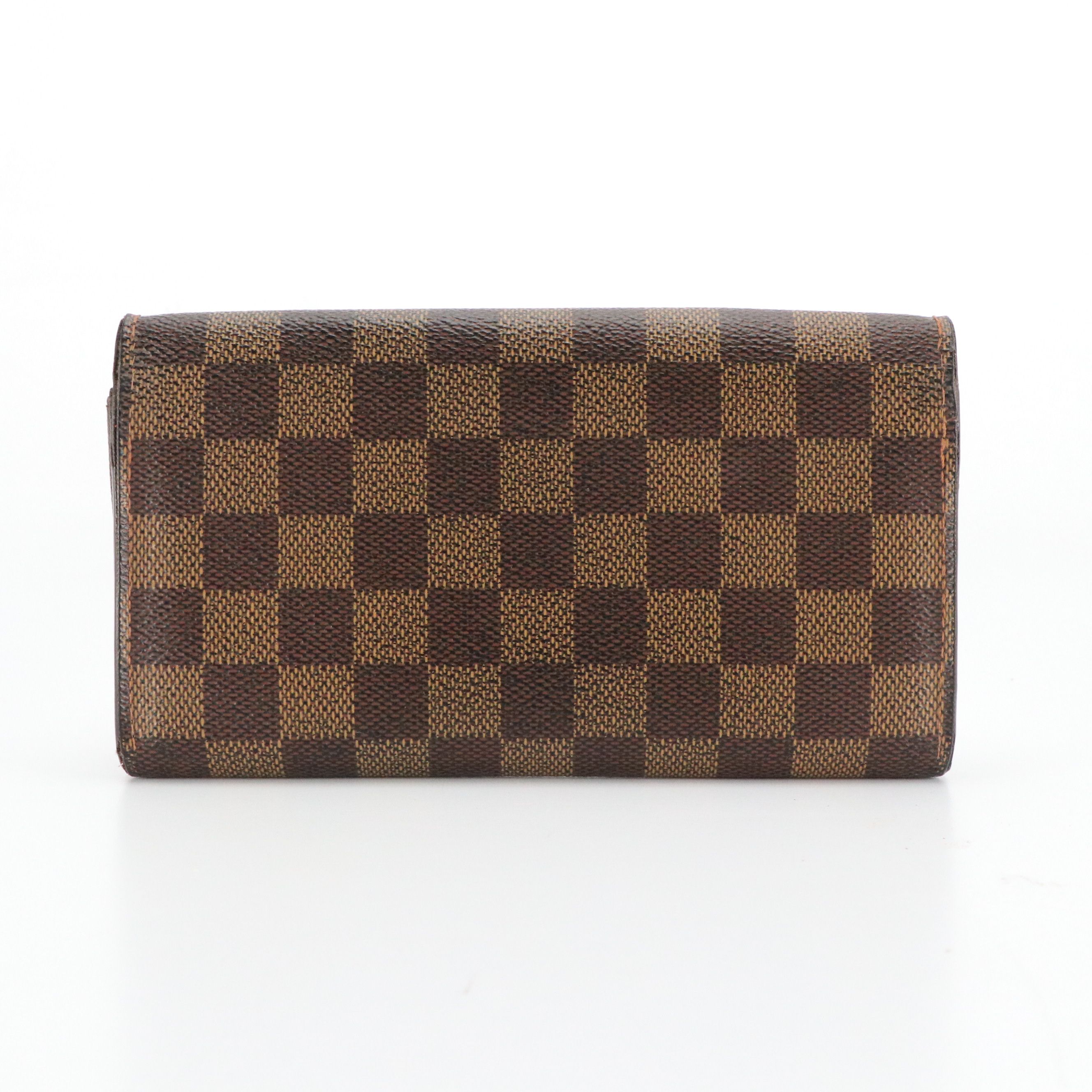 Louis Vuitton Sarah Wallet Damier Ebene Canvas and Leather