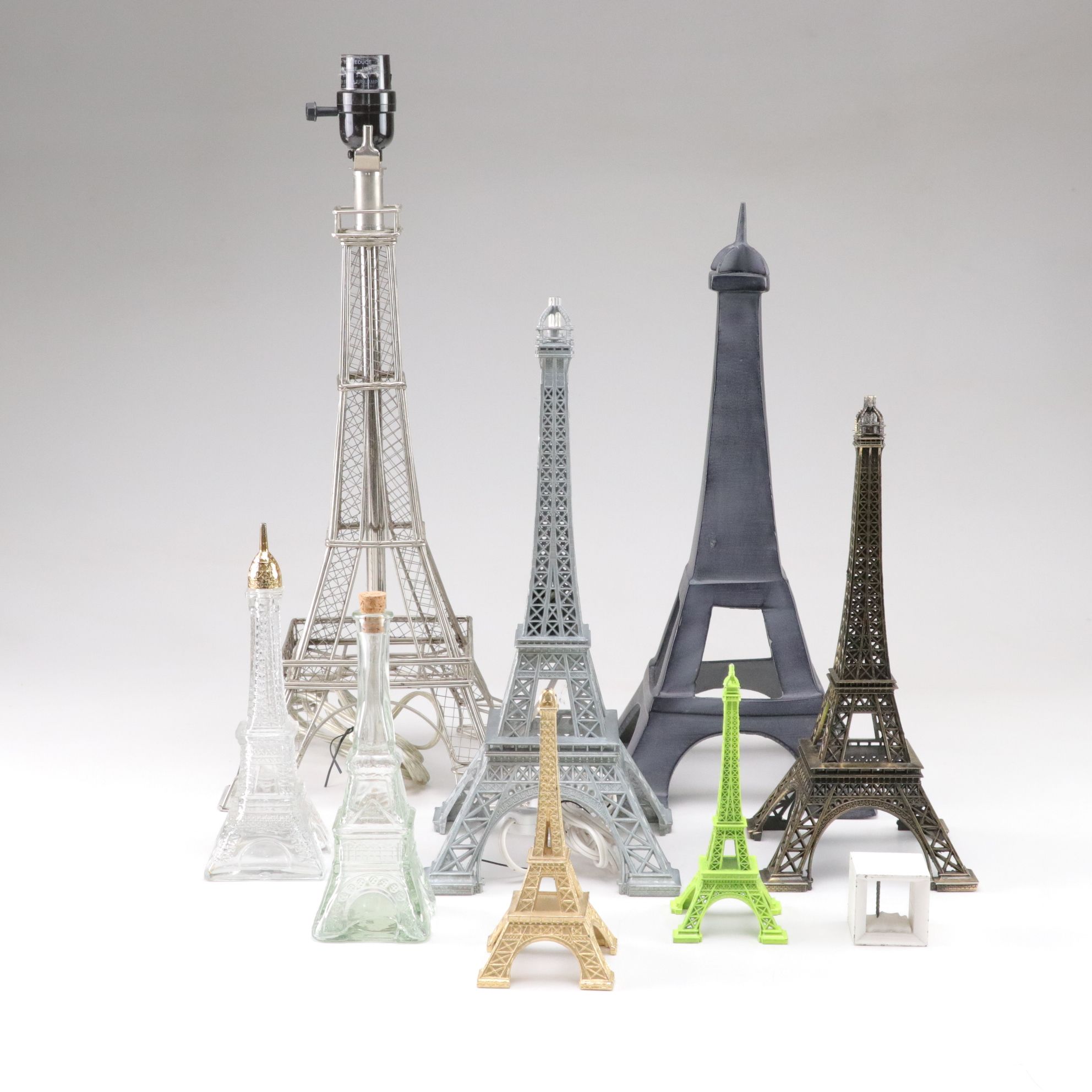 Souvenir Eiffel Tower Accent Lamps, Figurines, Cruet Bottles and More