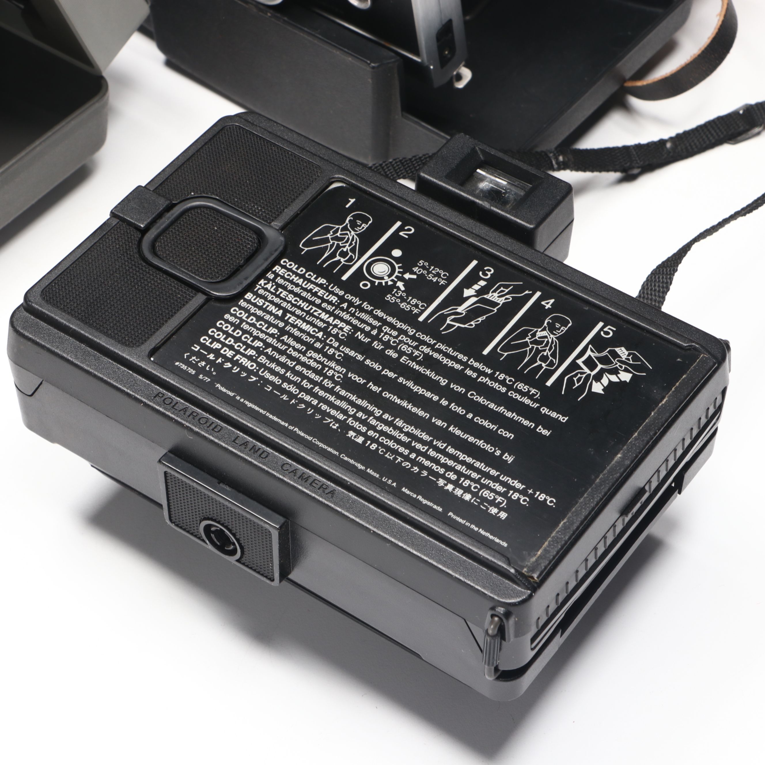 Polaroid Land Camera 150 in Case with More Folding Cameras, Mid to Late 20th C.