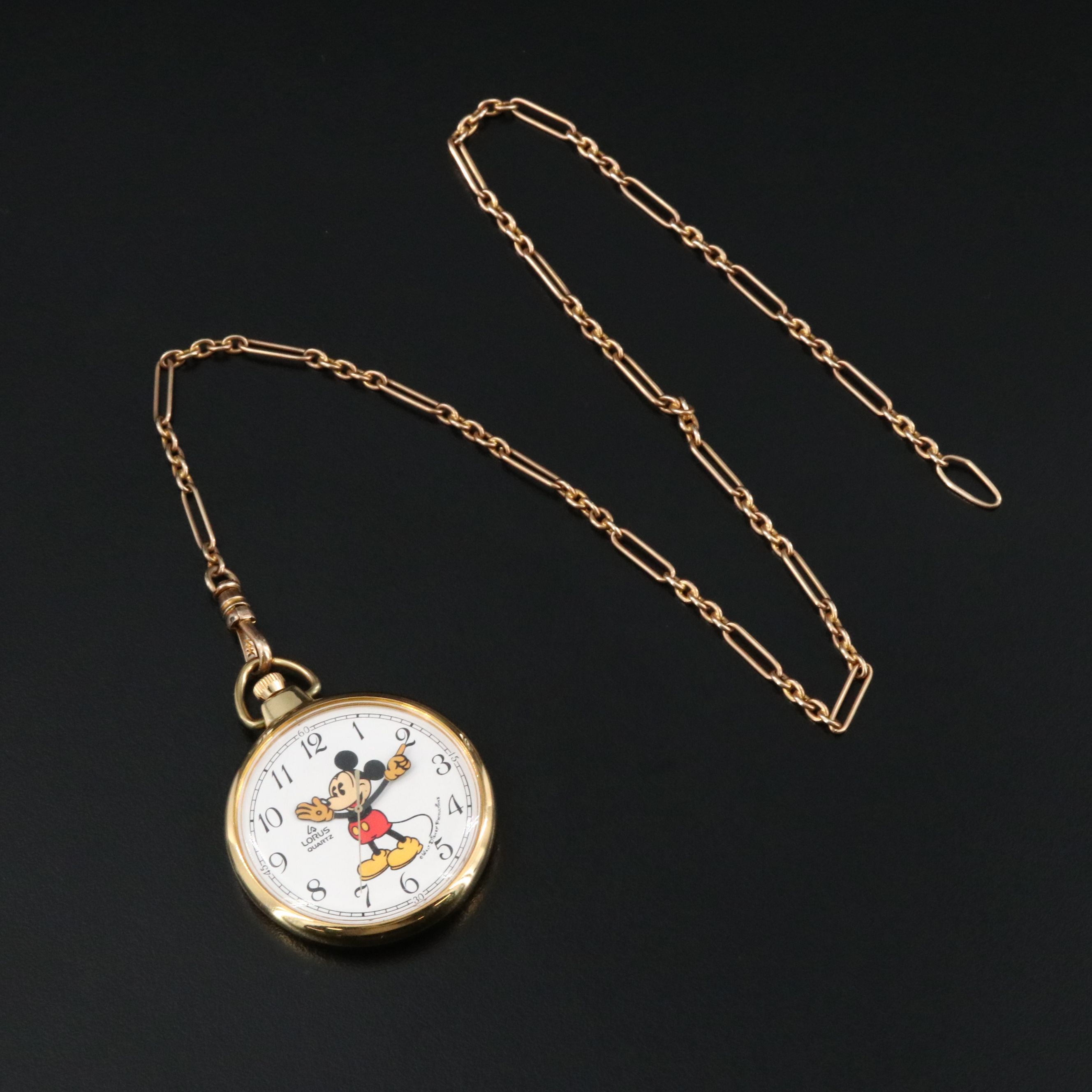 Lorus Mickey Mouse Pocket Watch with 14K Fob # Y131-0010