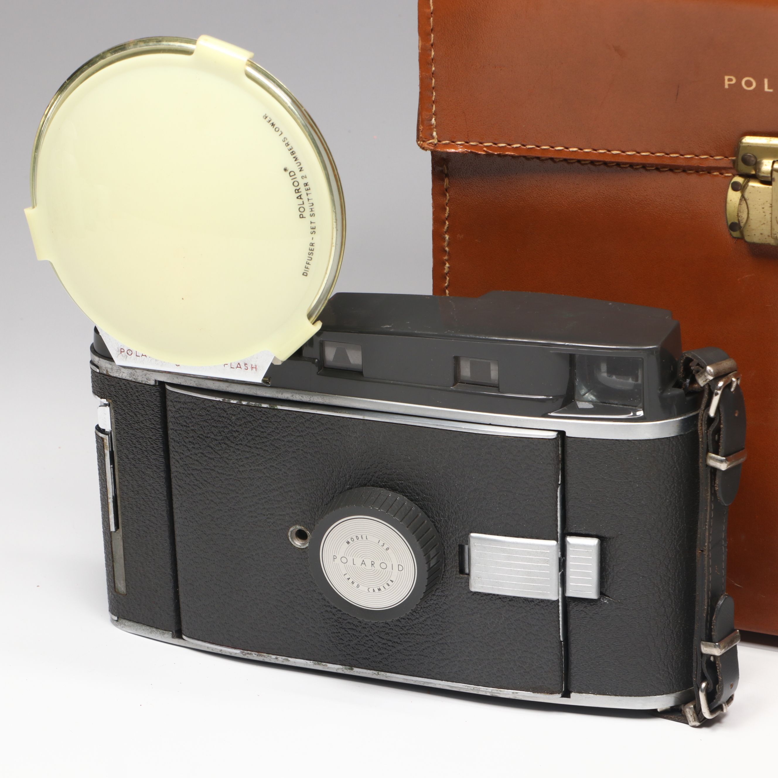 Polaroid Land Camera 150 in Case with More Folding Cameras, Mid to Late 20th C.