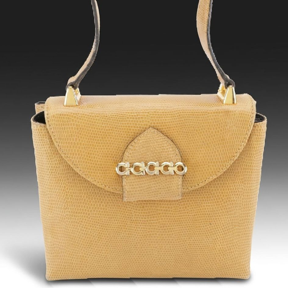 Salvatore Ferragamo Lizard Embossed Leather Crossbody Bag with Gancini Hardware