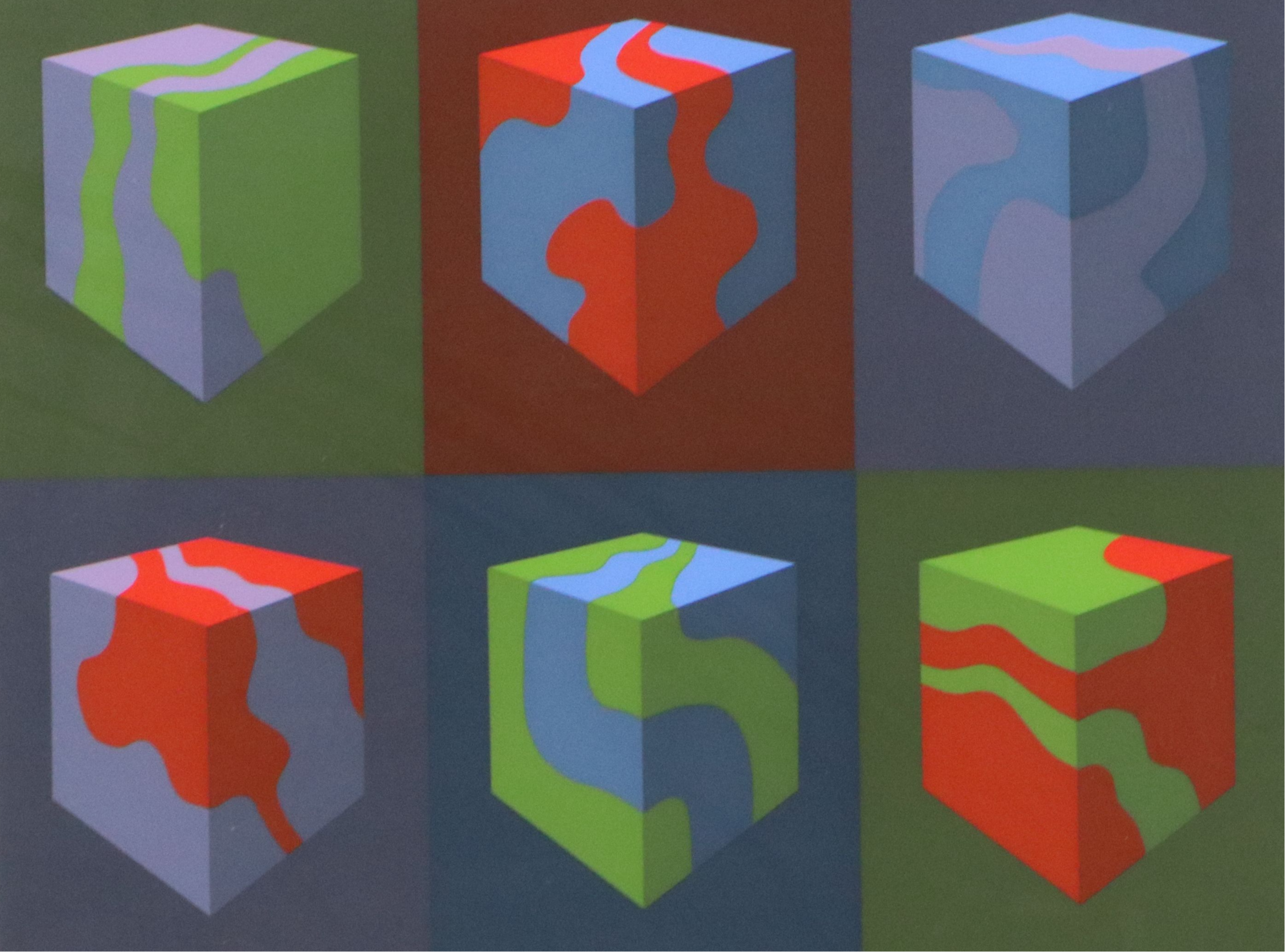 Marko Spalatin Serigraph "Six Cubes" with Signed Art Book, 1970