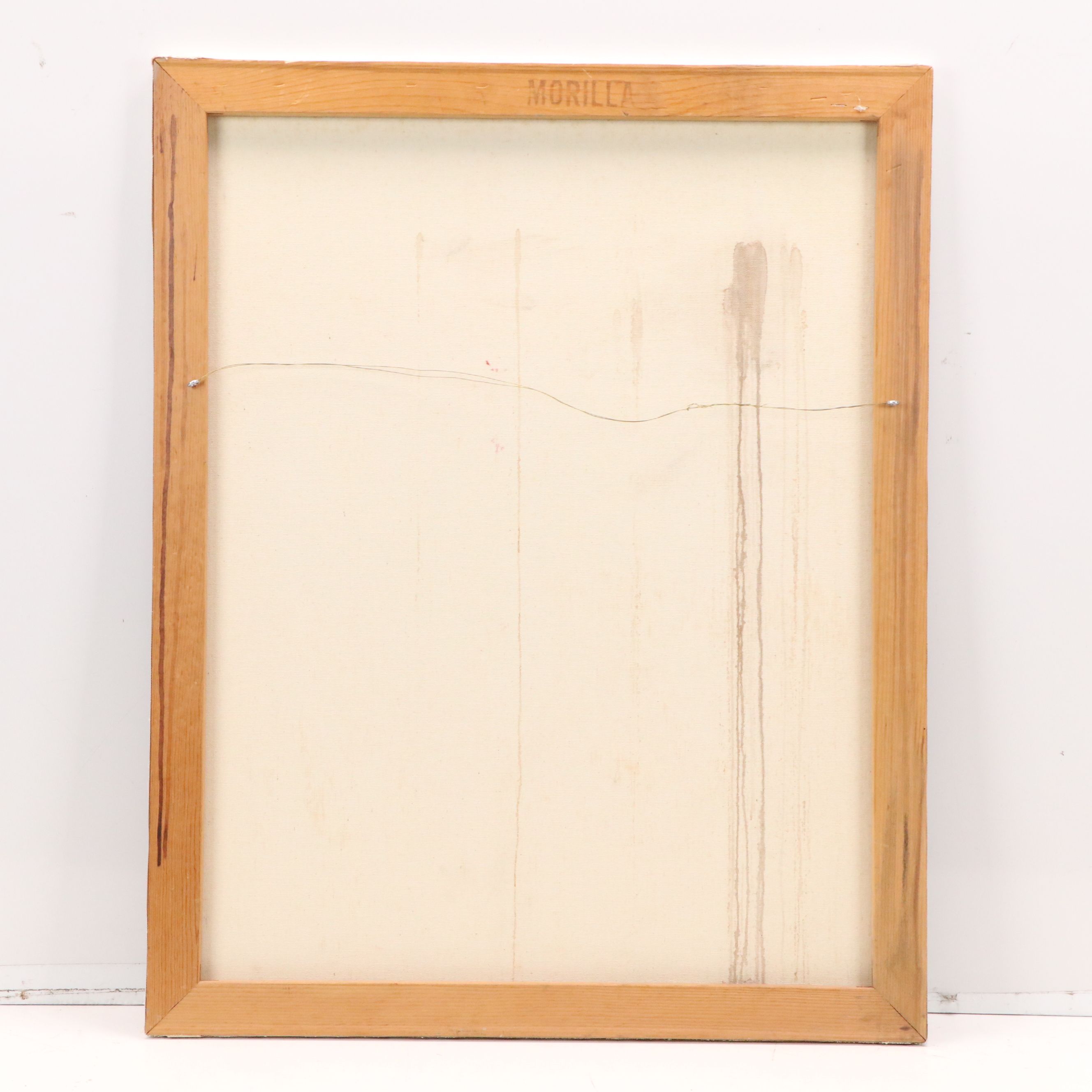 Vivian Fishbone Acrylic Painting of Man with Skull, Late 20th/21st Century