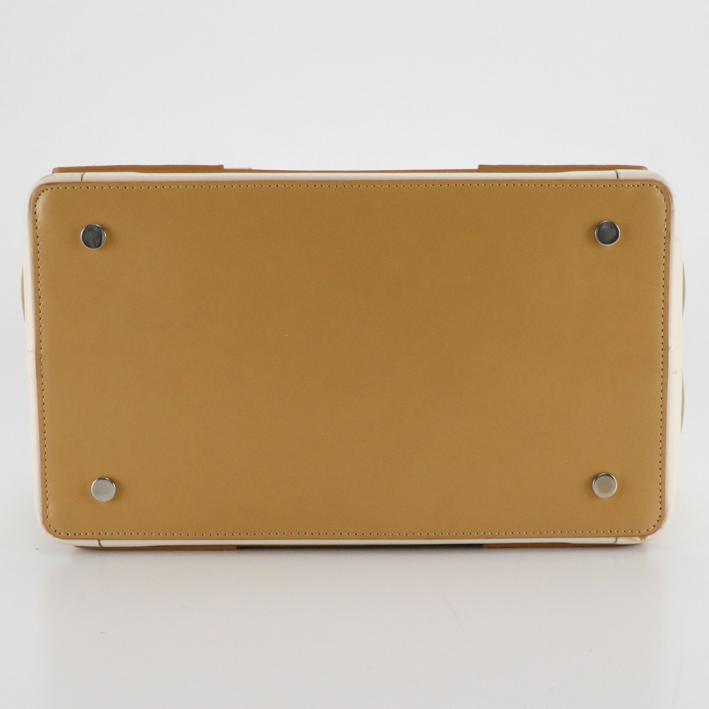 Balenciaga Top Handle Tote in Bicolor Cut Out Calfskin Leather