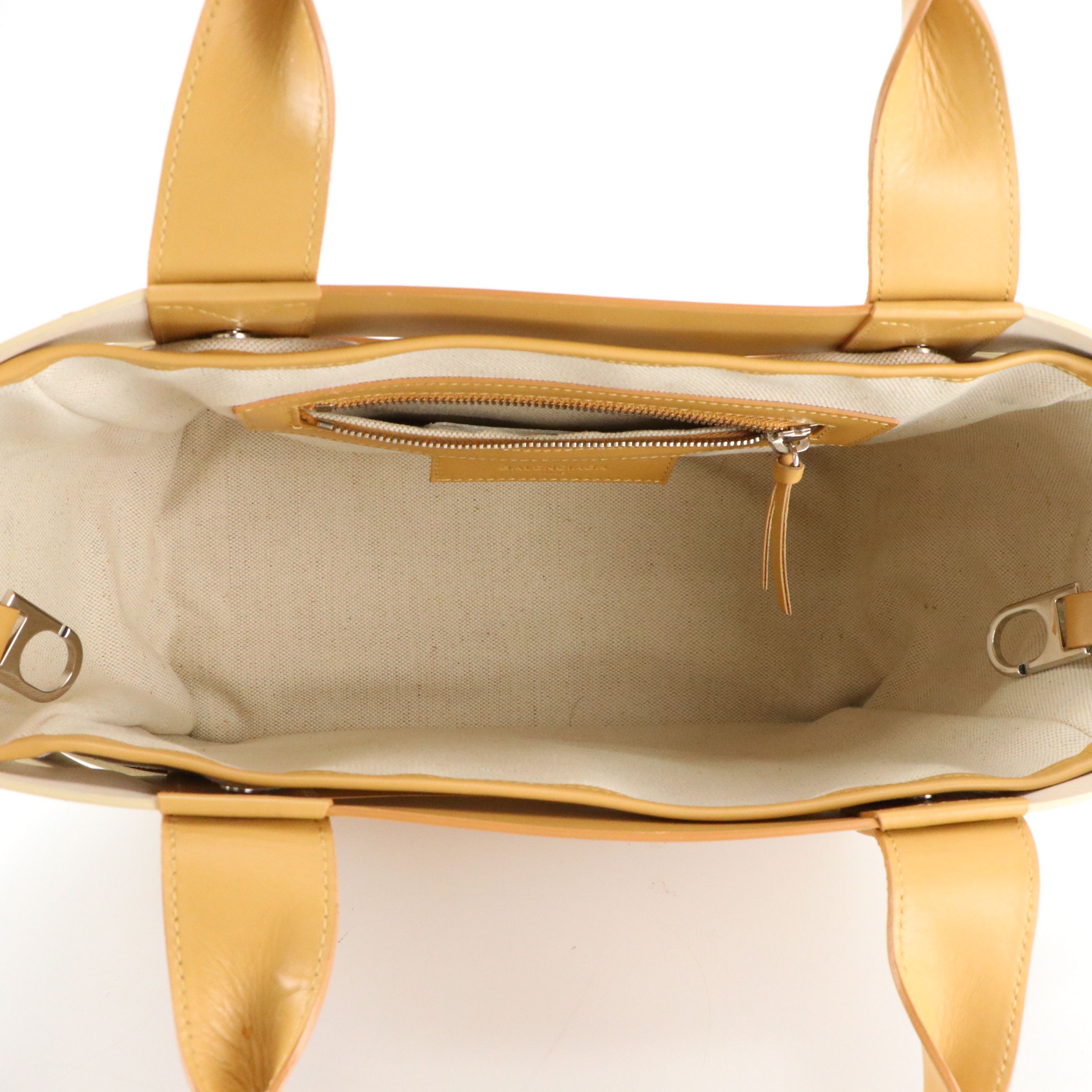 Balenciaga Top Handle Tote in Bicolor Cut Out Calfskin Leather