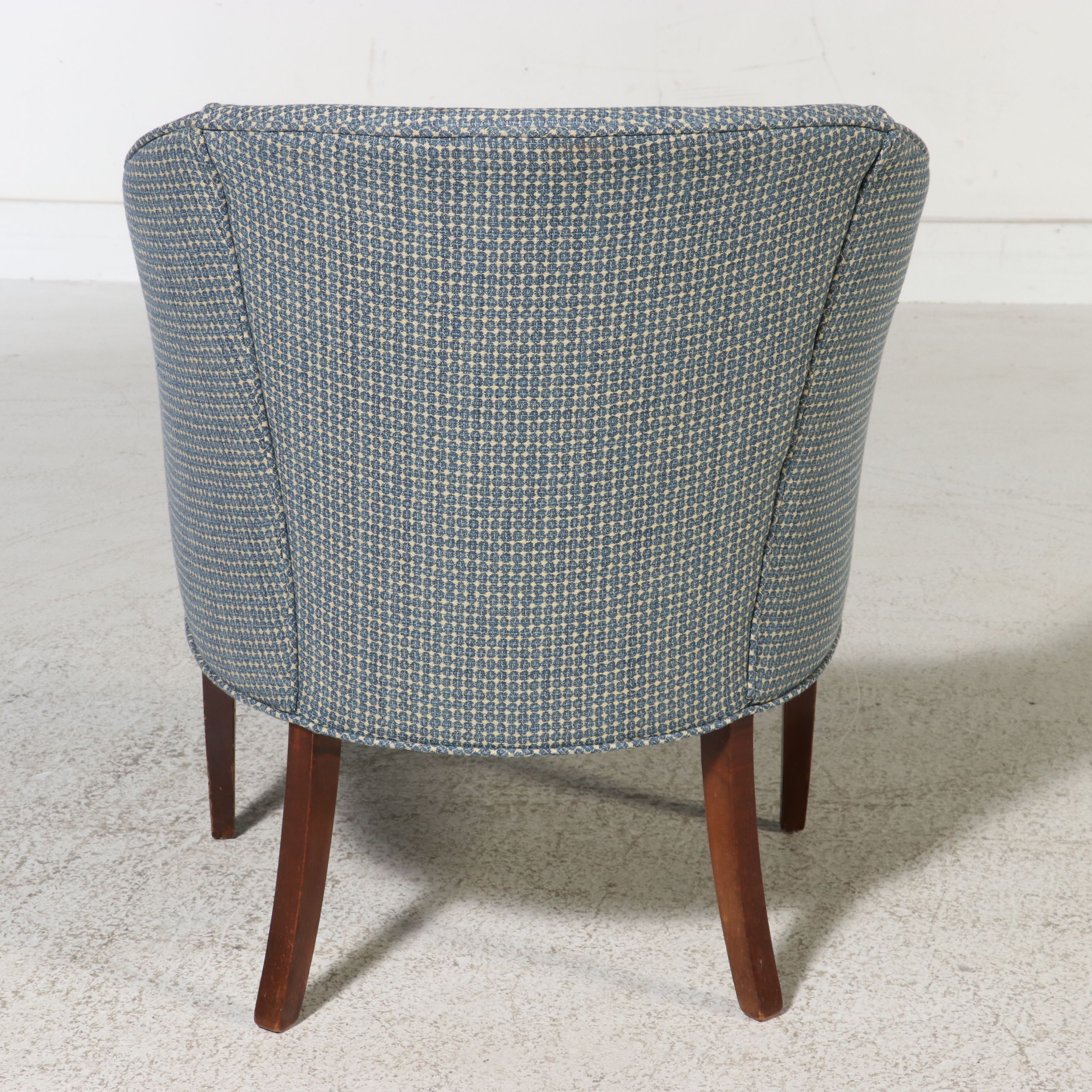 Upholstered Barrel-Back Armchair, 20th Century