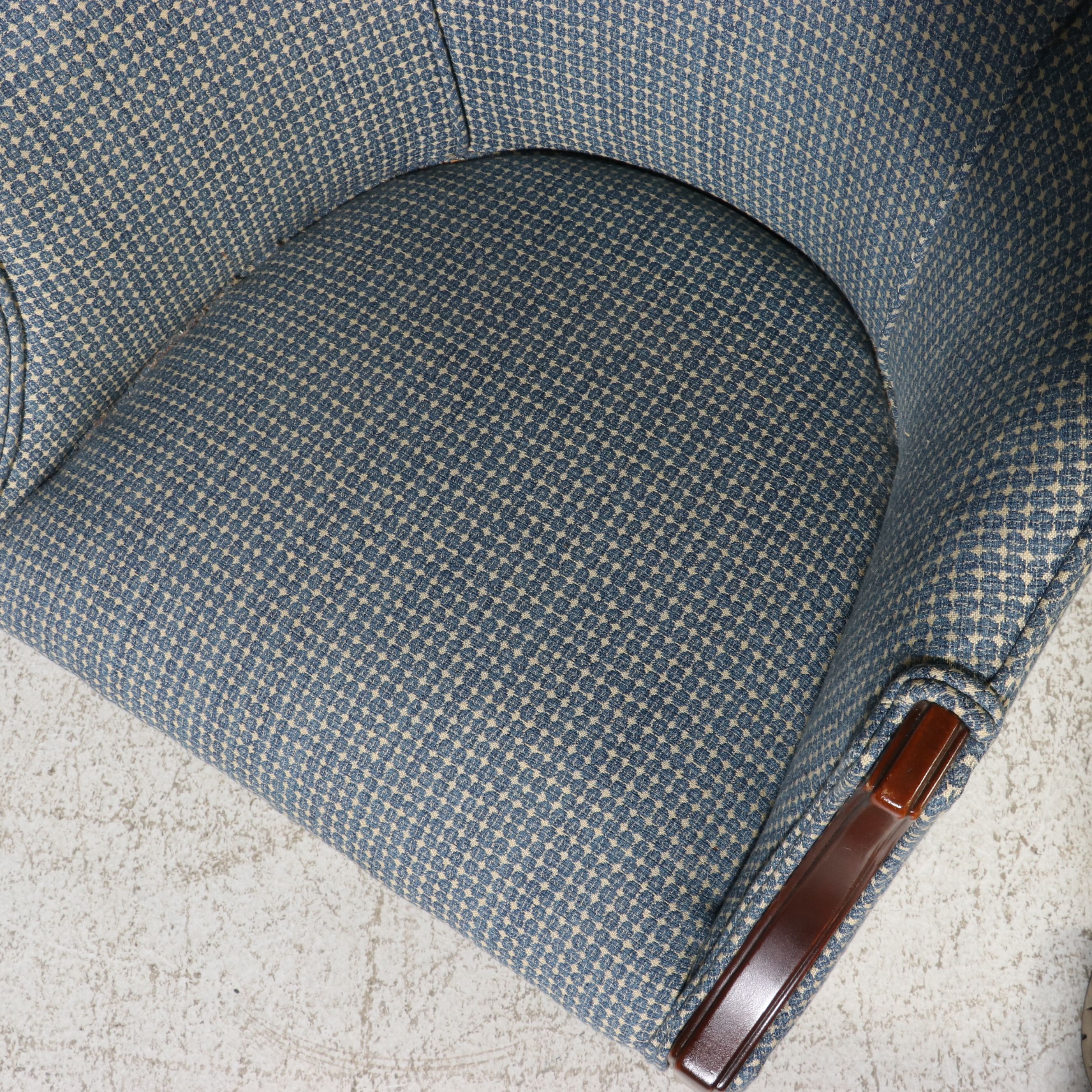 Upholstered Barrel-Back Armchair, 20th Century