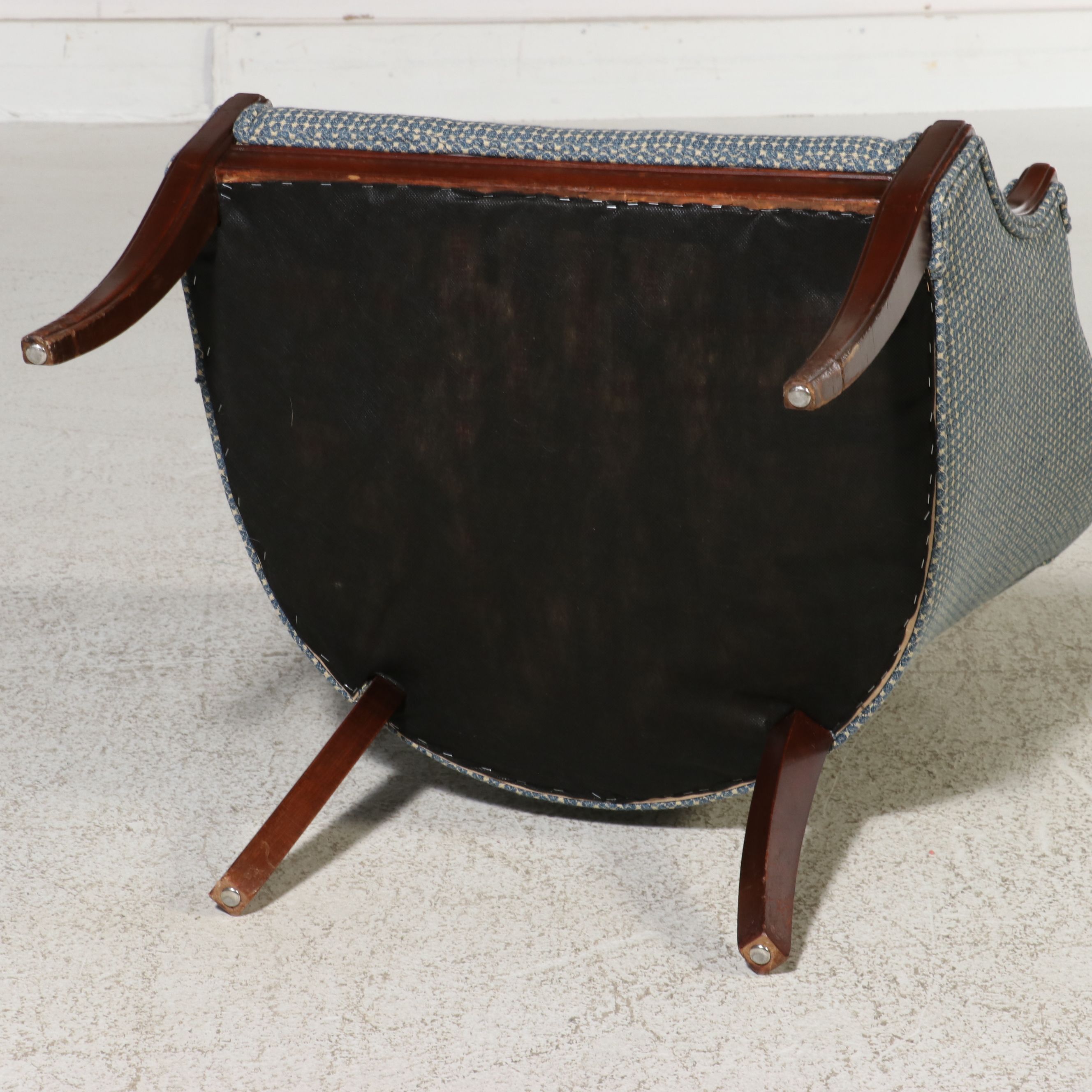 Upholstered Barrel-Back Armchair, 20th Century