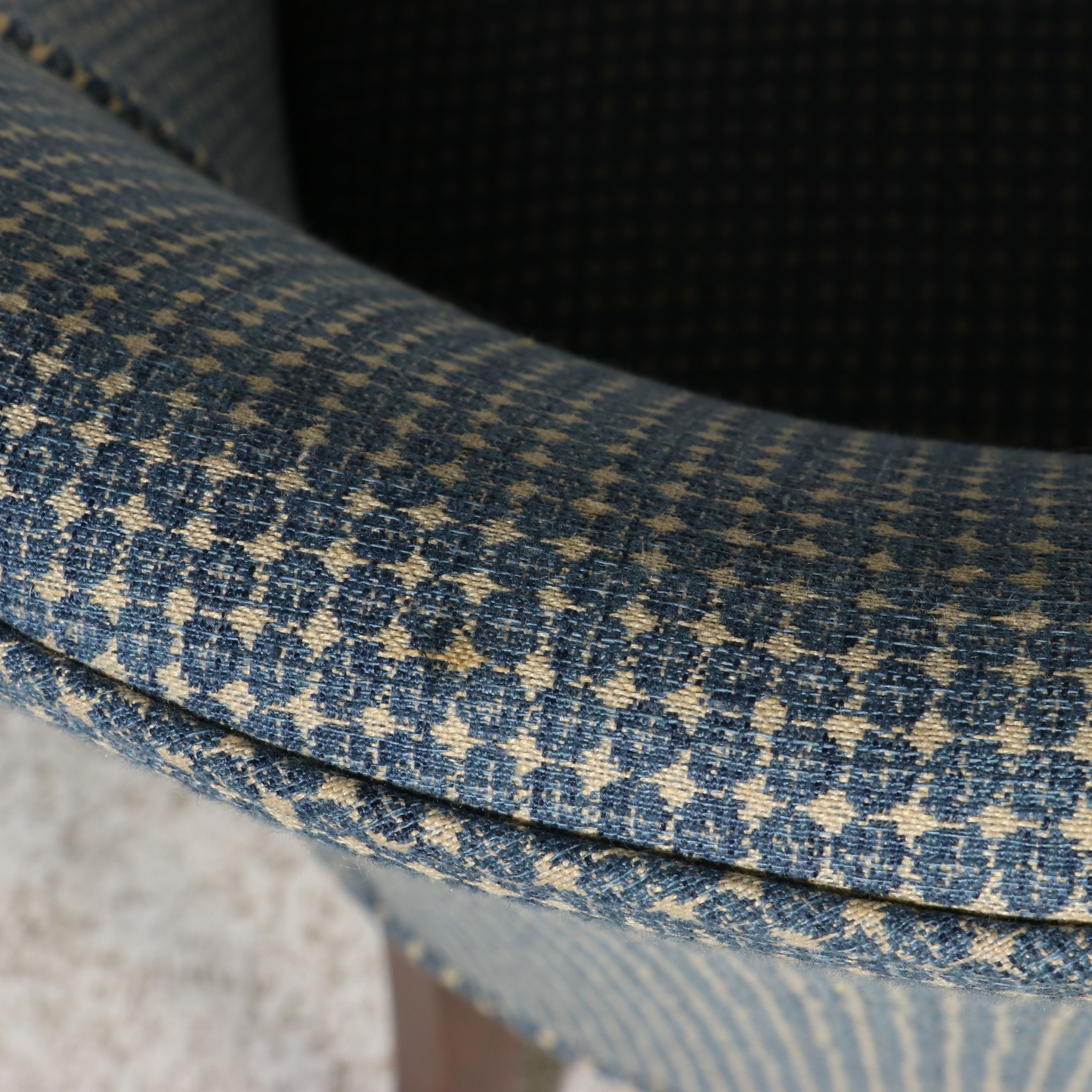 Upholstered Barrel-Back Armchair, 20th Century