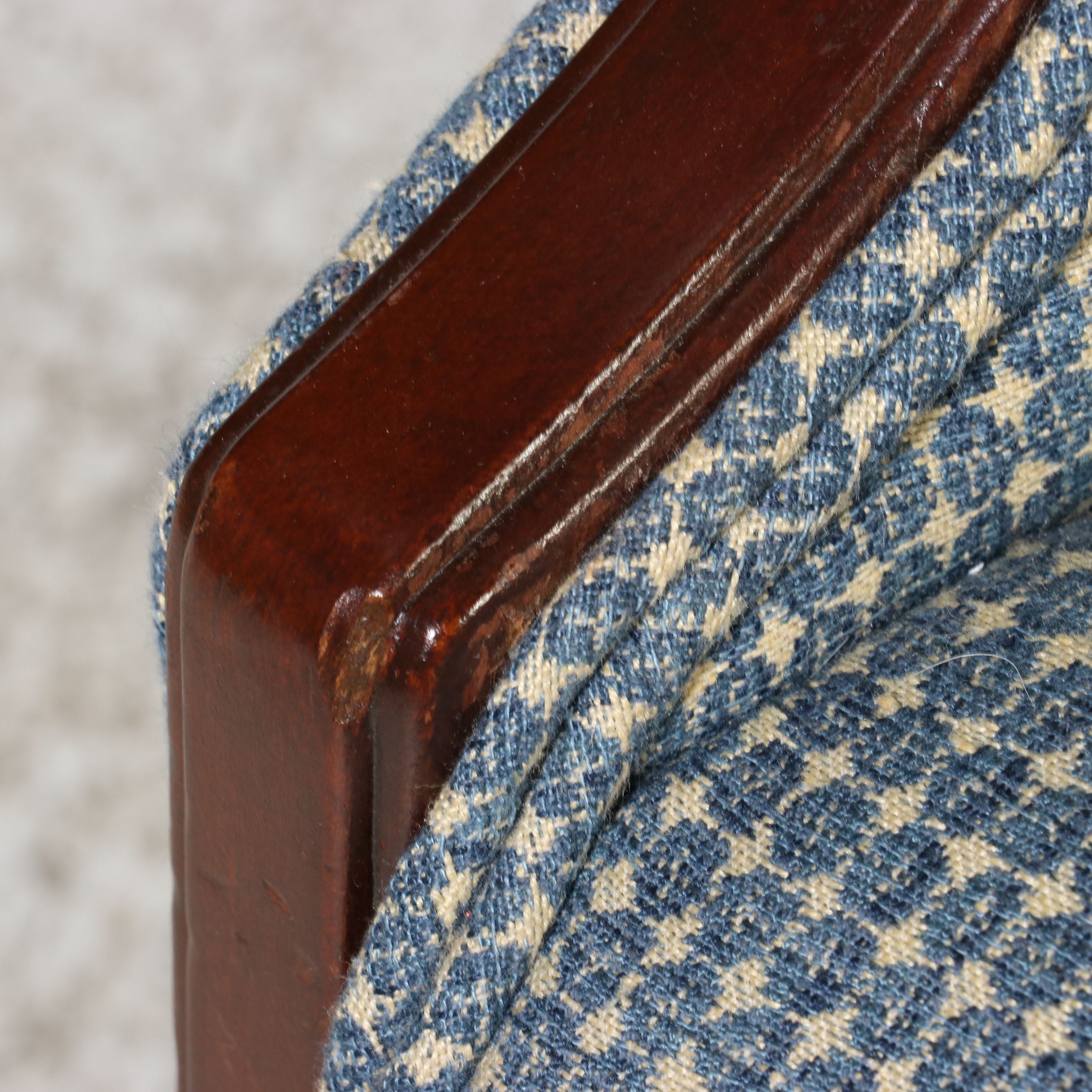 Upholstered Barrel-Back Armchair, 20th Century