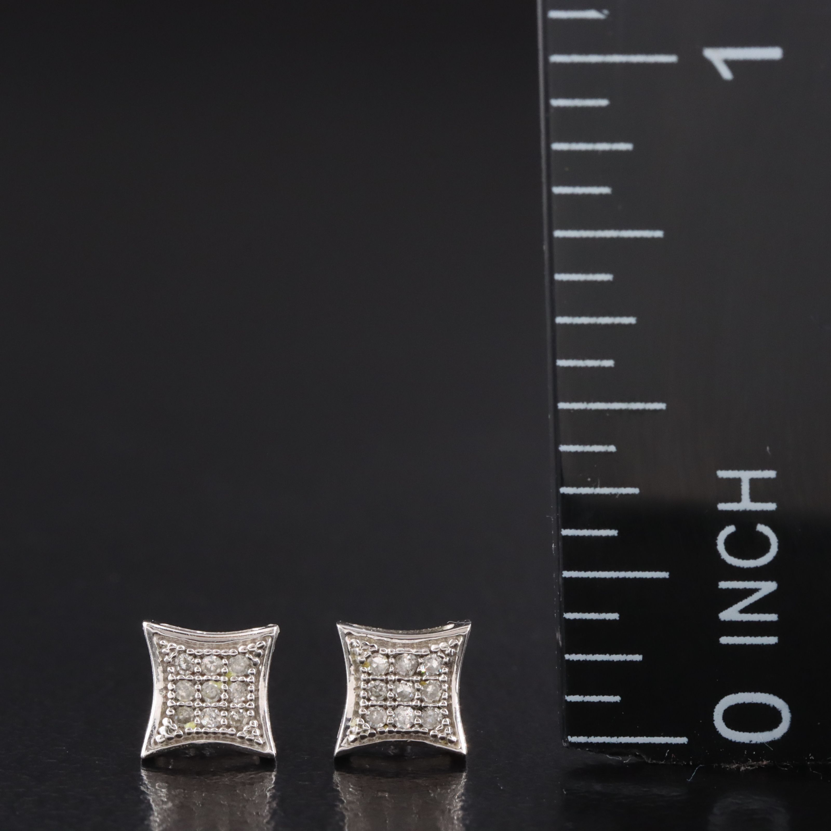 14K 0.06 CTW Diamond Square Stud Earrings