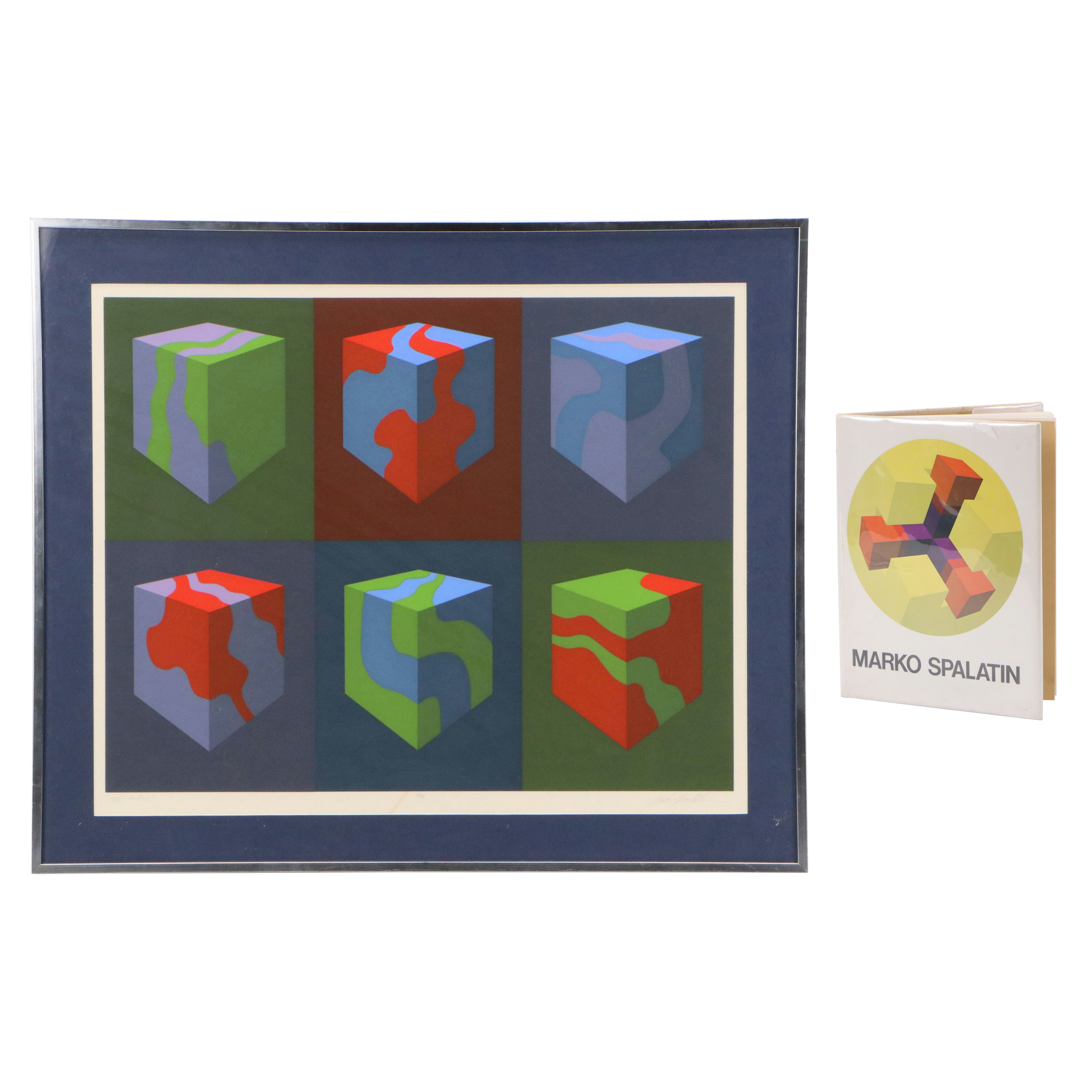 Marko Spalatin Serigraph "Six Cubes" with Signed Art Book, 1970