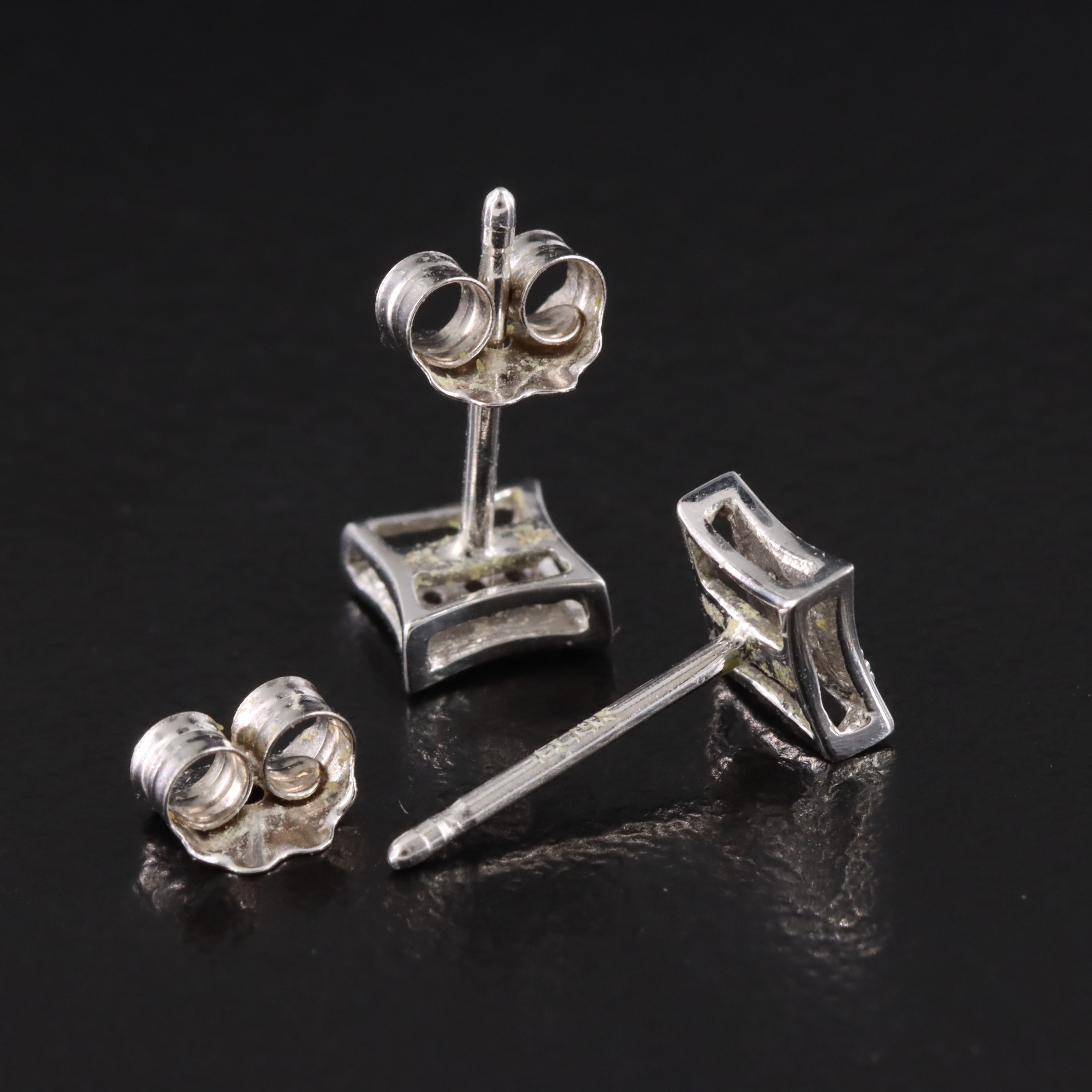 14K 0.06 CTW Diamond Square Stud Earrings
