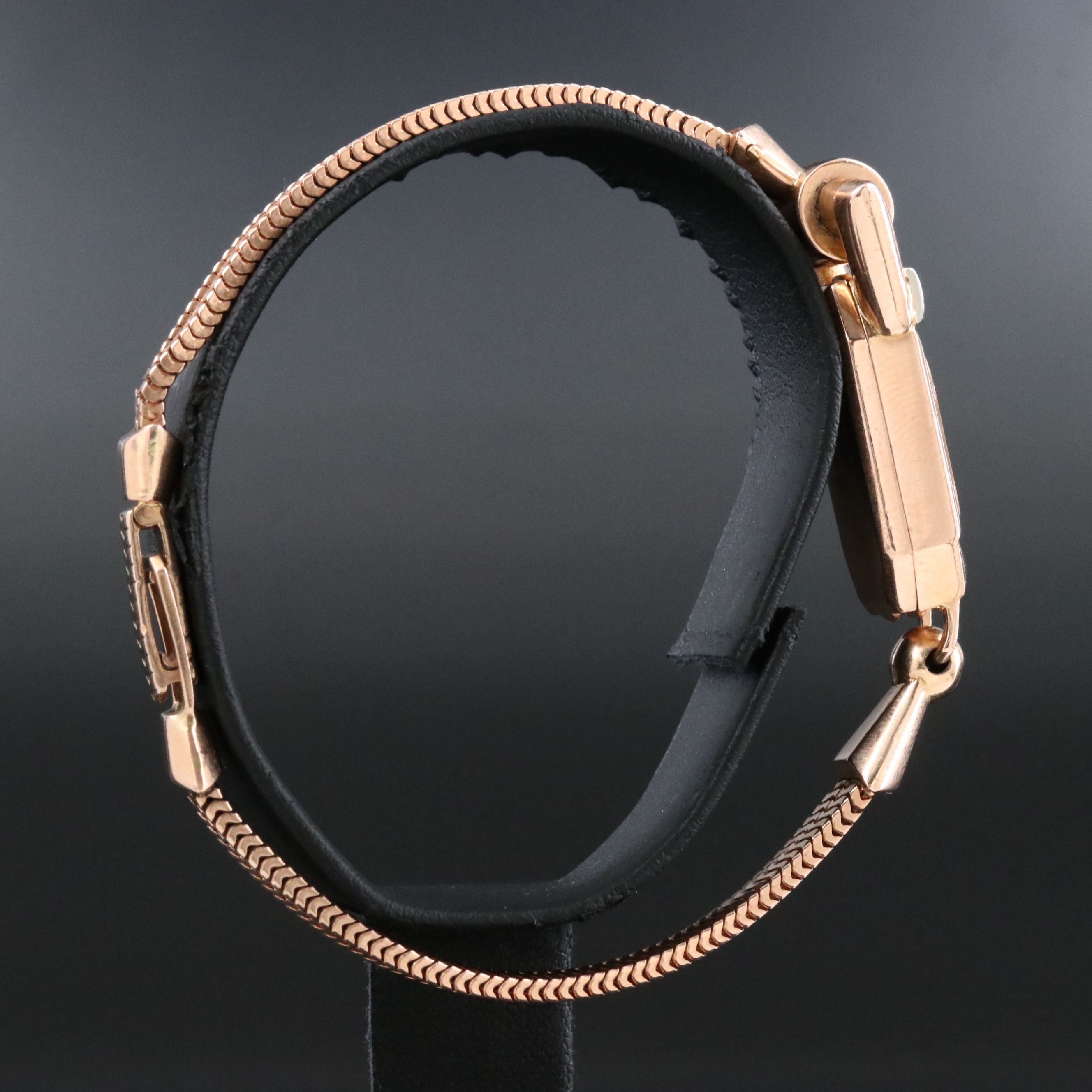 14K Rose Gold Diamond and Ruby Movado Manual Wind Watch