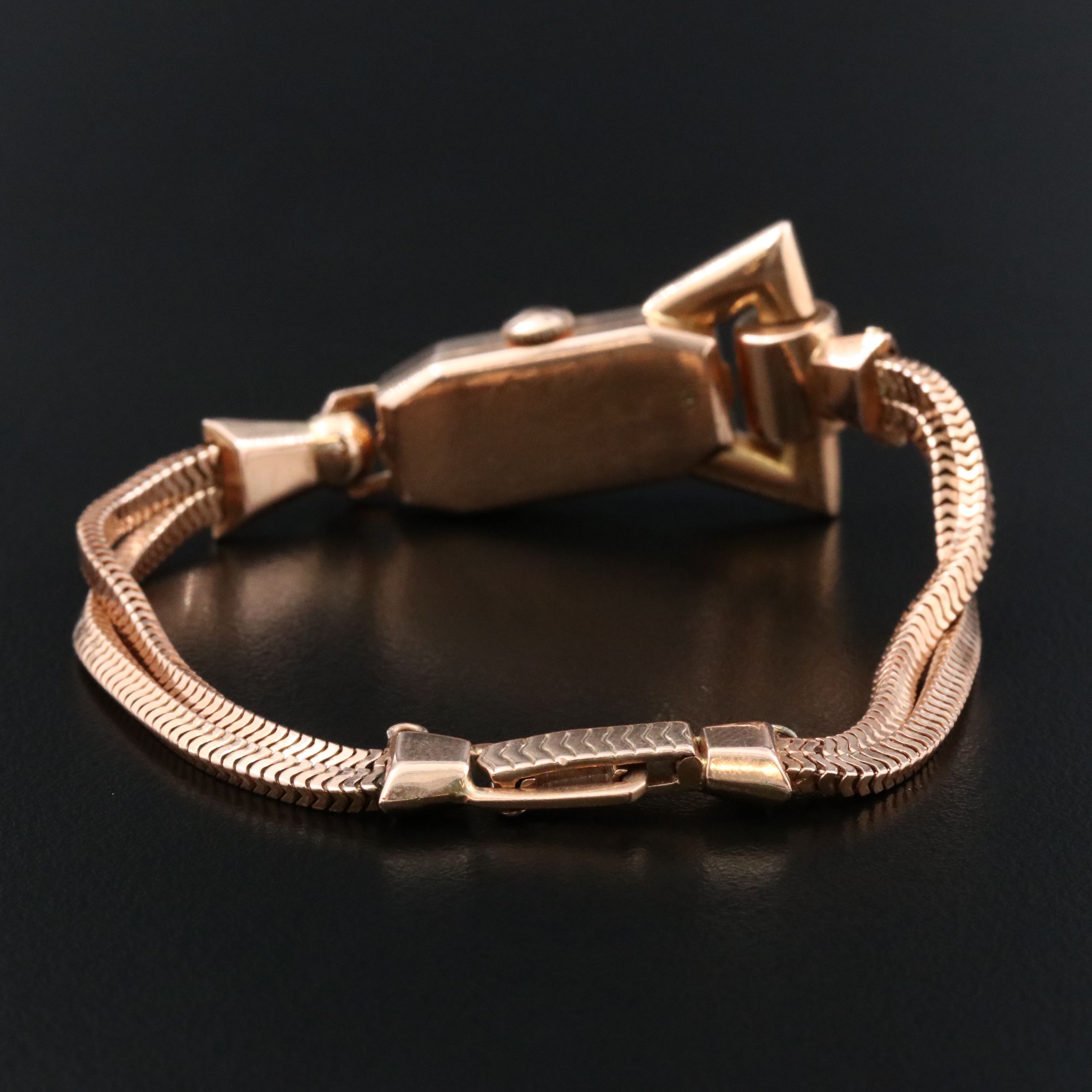 14K Rose Gold Diamond and Ruby Movado Manual Wind Watch